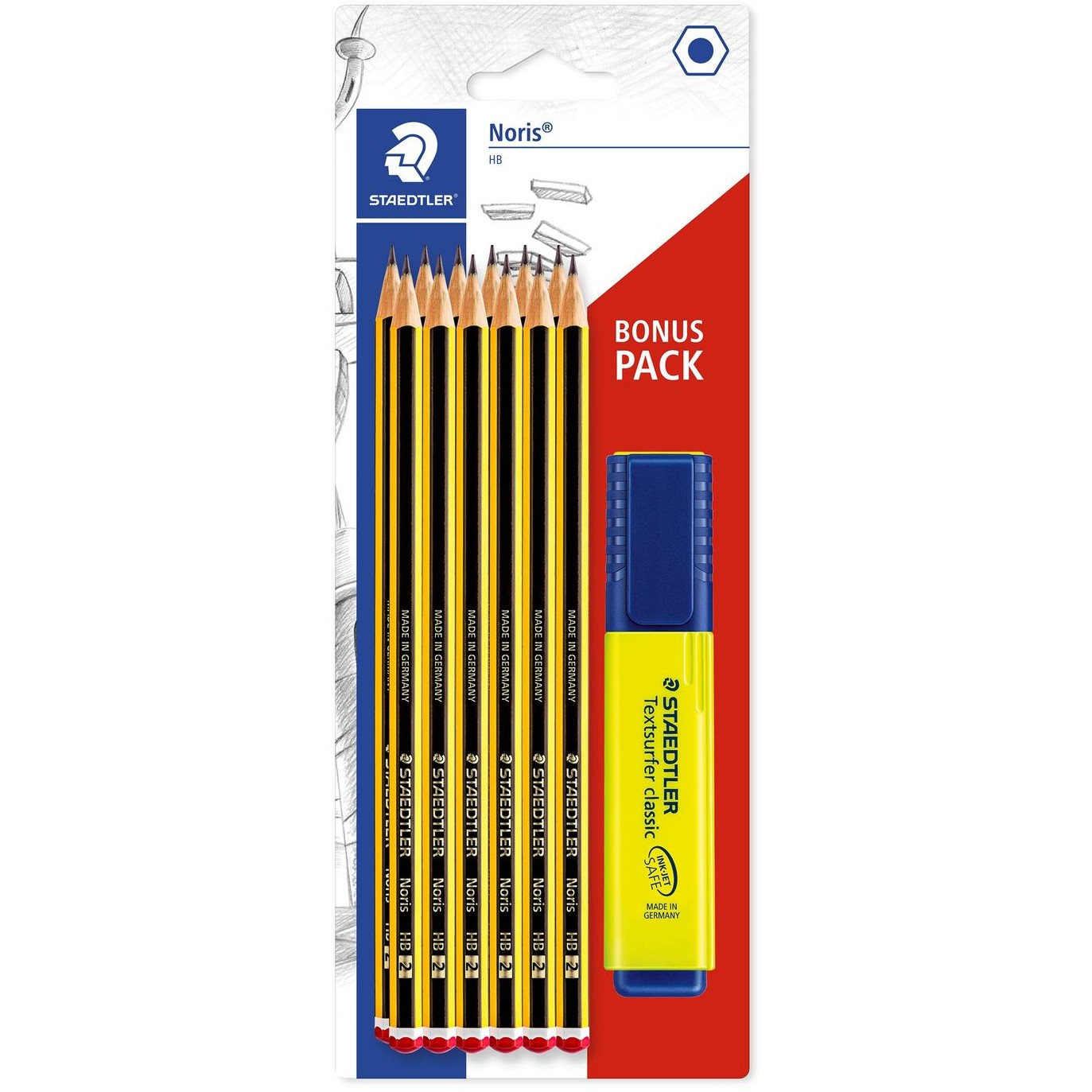 STAEDTLER Bleistifte HB Noris 120 Big Pack + 1 Textmarker retail