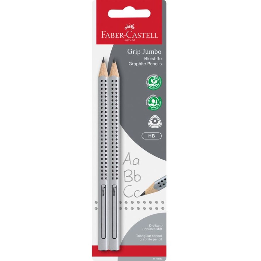 FABER-CASTELL Bleistift Jumbo Grip HB 2er Blisterkarte