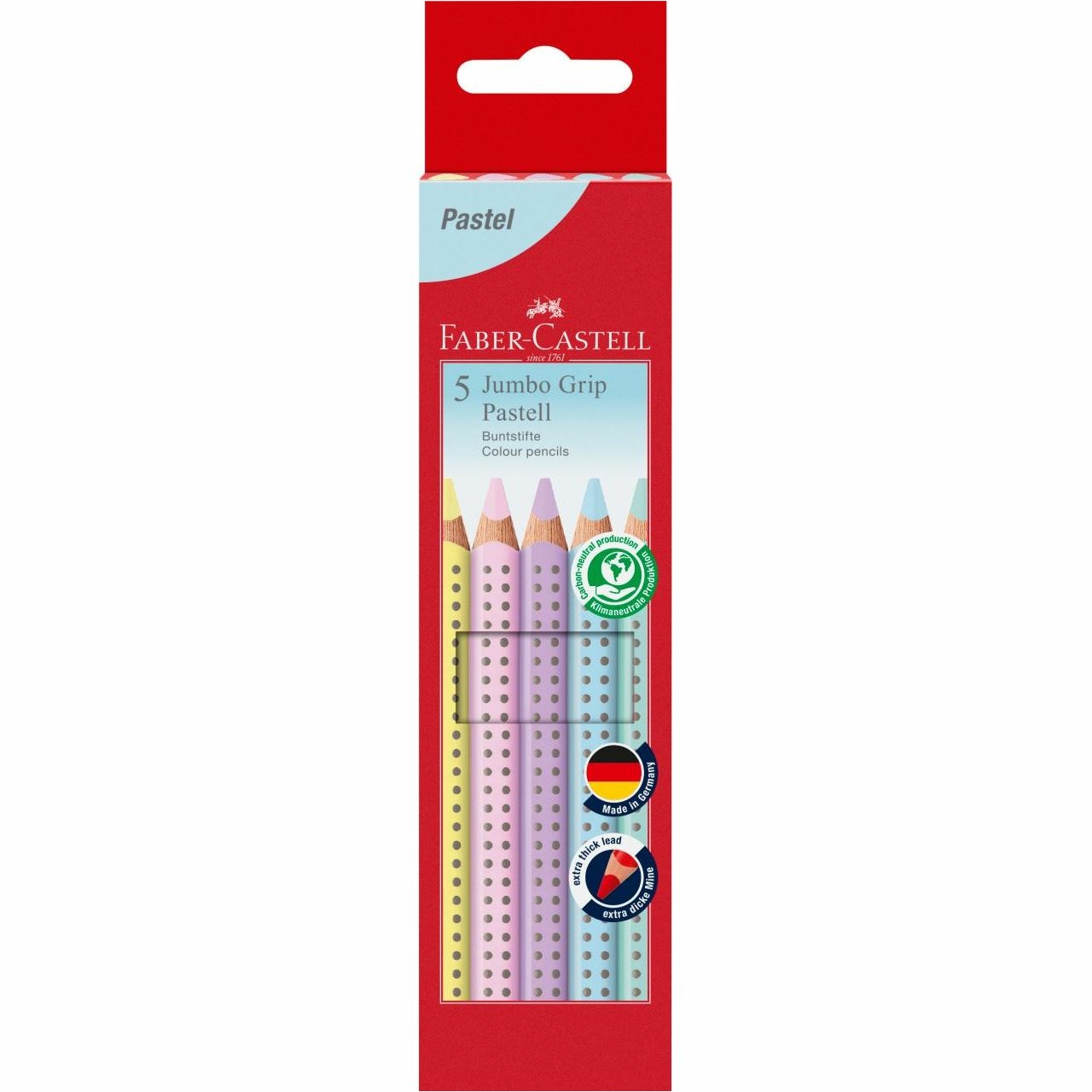 FABER-CASTELL Buntstift Jumbo Grip Pastell 5er-Etui