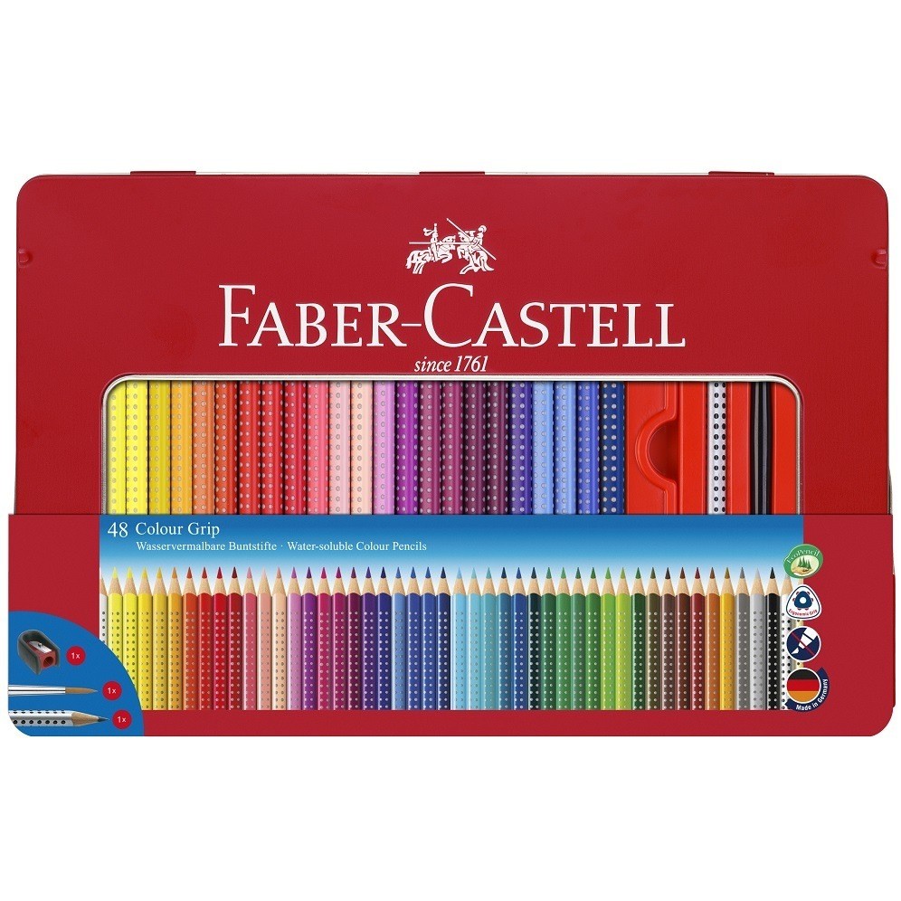 FABER-CASTELL Buntstift Colour Grip 48er-Metalletui