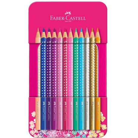 FABER-CASTELL Buntstifte Sparkle 12er Metalletui