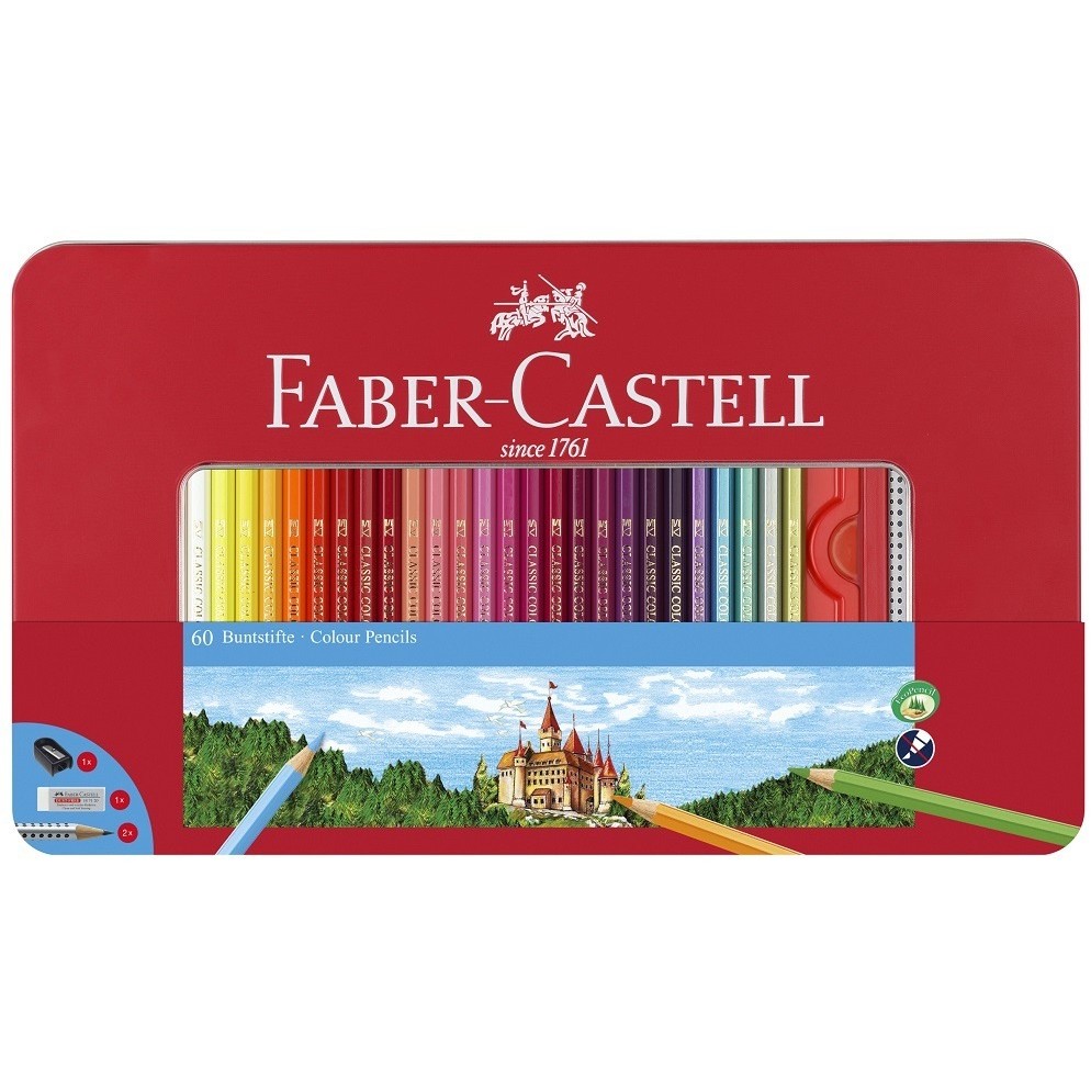 FABER-CASTELL Buntstift hexagonal 60er-Metalletui