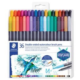 STAEDTLER Fasermaler Doppelspitze wasserverm.36ST