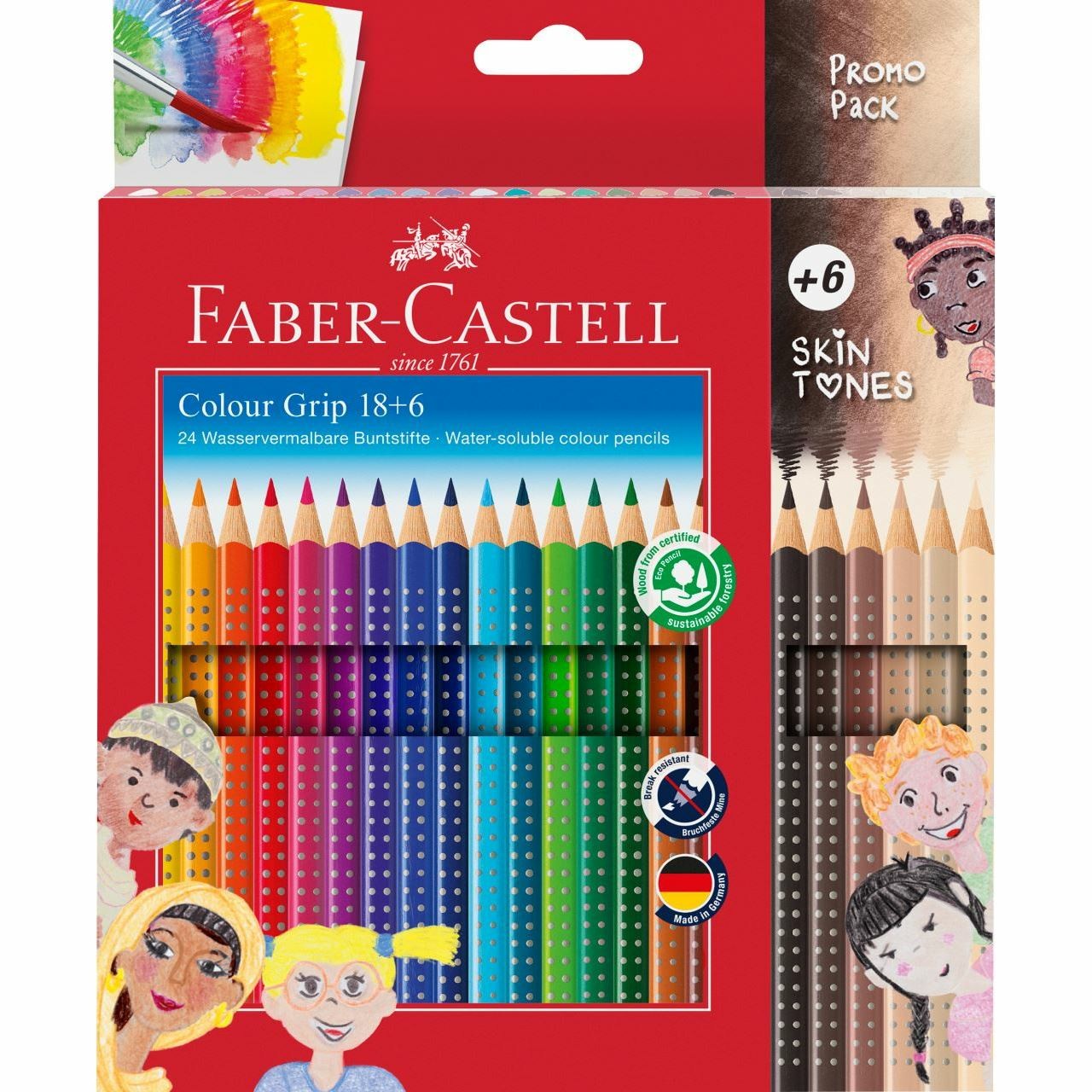 FABER-CASTELL Buntstift Jumbo Grip Skin Tones 18+6