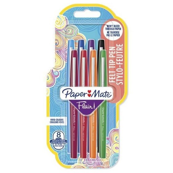 PAPER MATE Faserschreiber Flair 8er Candy Pop M 0.7 mm Blister
