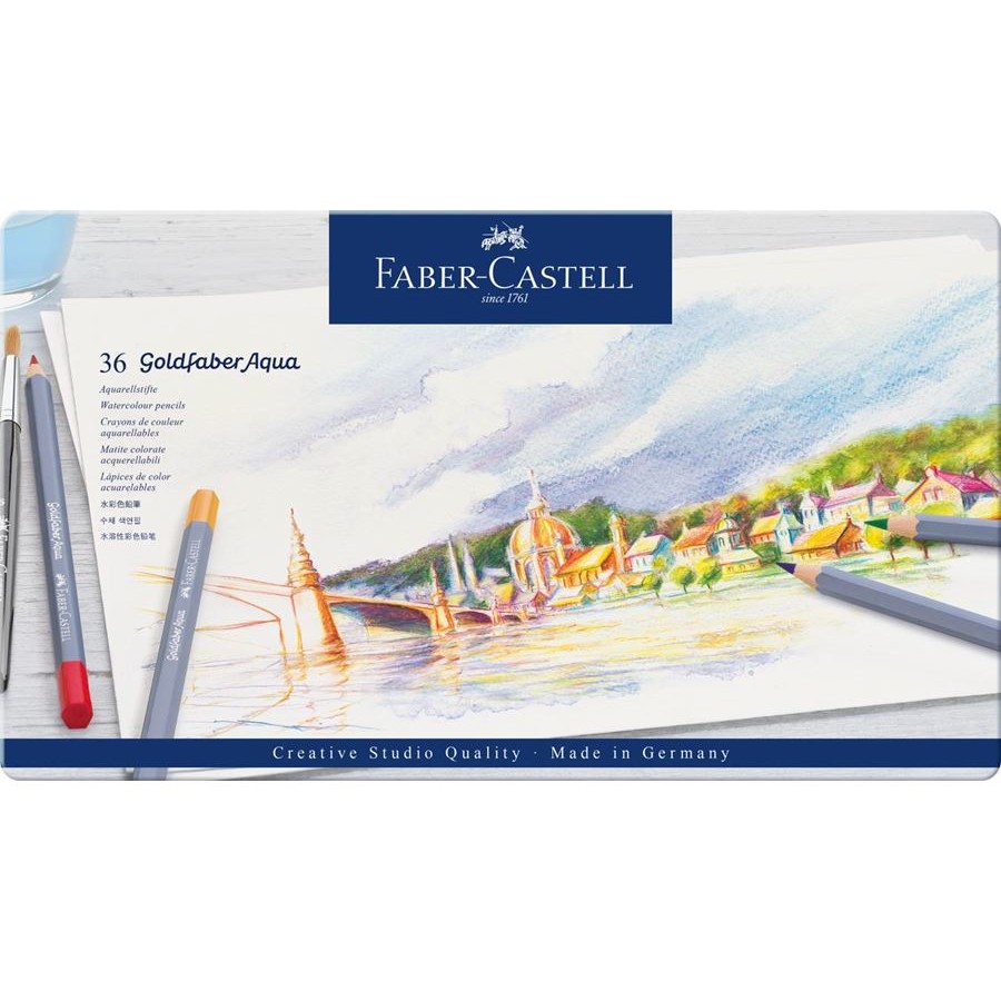 FABER-CASTELL Aqua.stift Goldfaber Aqua 36-Metalletui