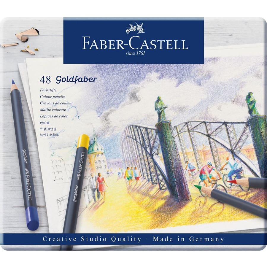 FABER-CASTELL Farbstift Goldfaber 48-Metalletui