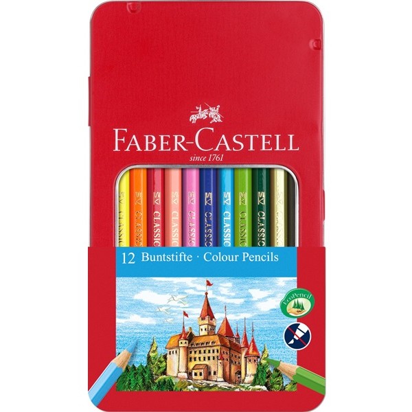 FABER-CASTELL Buntstift hexagonal 12er-Metalletui