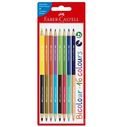 FABER-CASTELL Buntstifte Bicolor 8er Blisterkarte