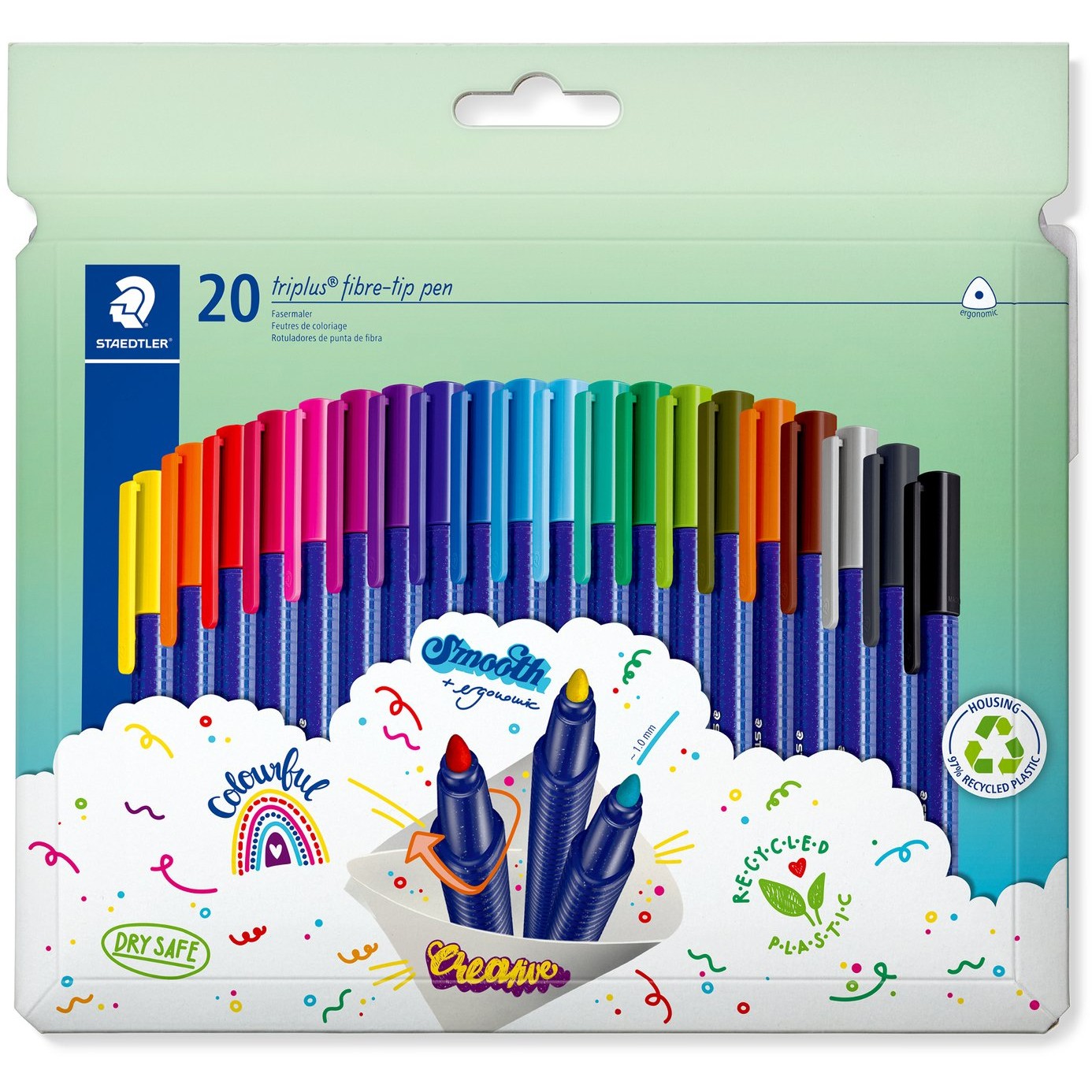 STAEDTLER Fasermaler triplus color rPP 20St