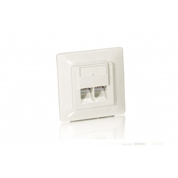 Equip Unterputzdose +Frontplatte 2xRJ45 Cat5e 45° RAL 1013