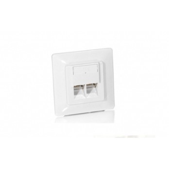 Equip Unterputzdose +Frontplatte 2xRJ45 Cat5e 45° RAL 9010