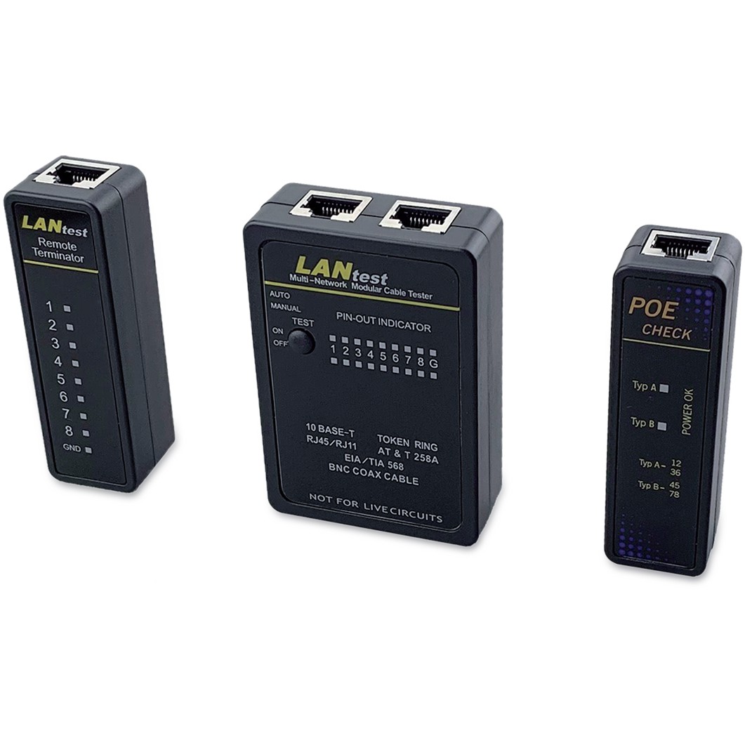 Equip Kabeltester Netzwerk f. RJ45/RJ11/RJ12/BNC Kabel sw