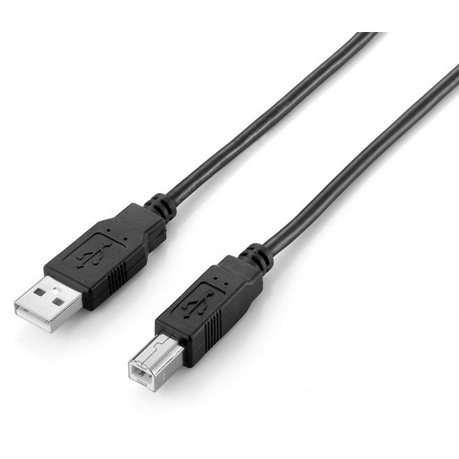 Equip USB Kabel 2.0 A-B St/St 2.00m schwarz Polybeutel