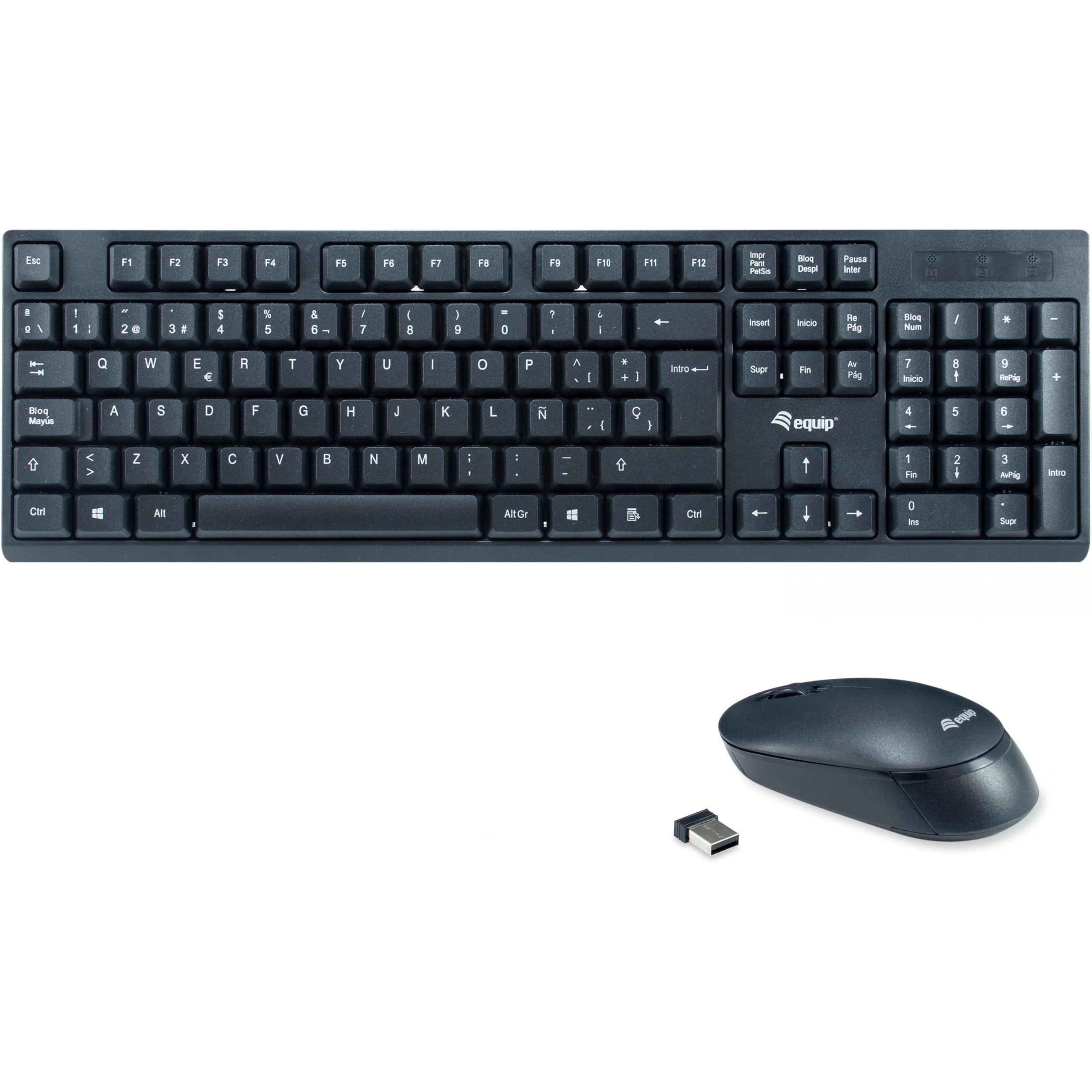 Equip Wireless Tastatur + Maus. Layout spanisch schwarz