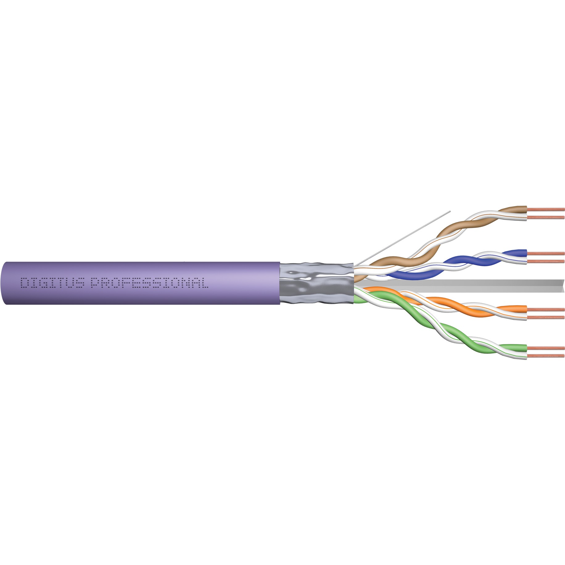 DIGITUS Instal-kab Cat6 F/UTP tw.Pair 100m violett