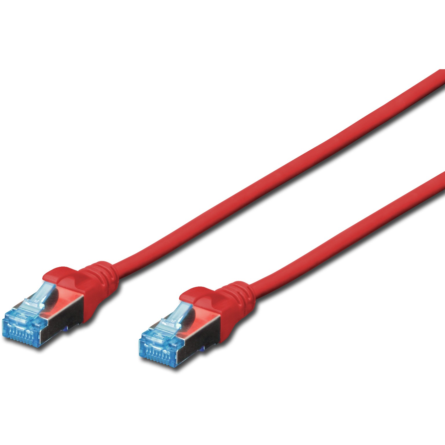 DIGITUS Patchkabel RJ45 SF/UTP Cat5e 2.00m rot Hebelschutz Polybeutel
