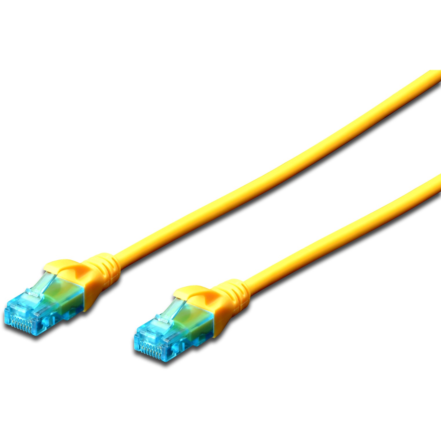 DIGITUS Patchkabel RJ45 U/UTP Cat5e 2.00m gelb Hebelschutz Polybeutel