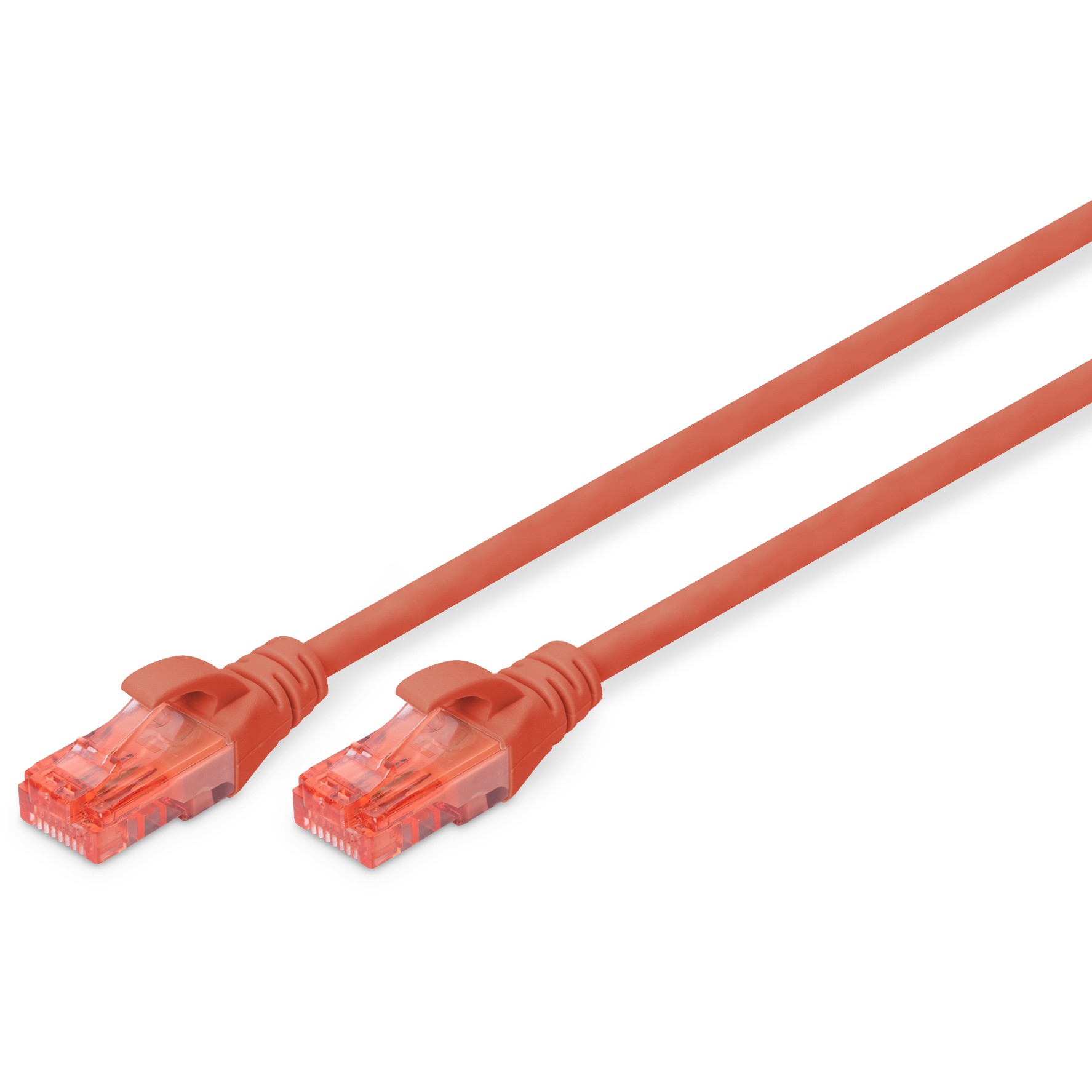 DIGITUS Patchkabel RJ45 U/UTP Cat6 1.00m rot Hebelschutz Polybeutel