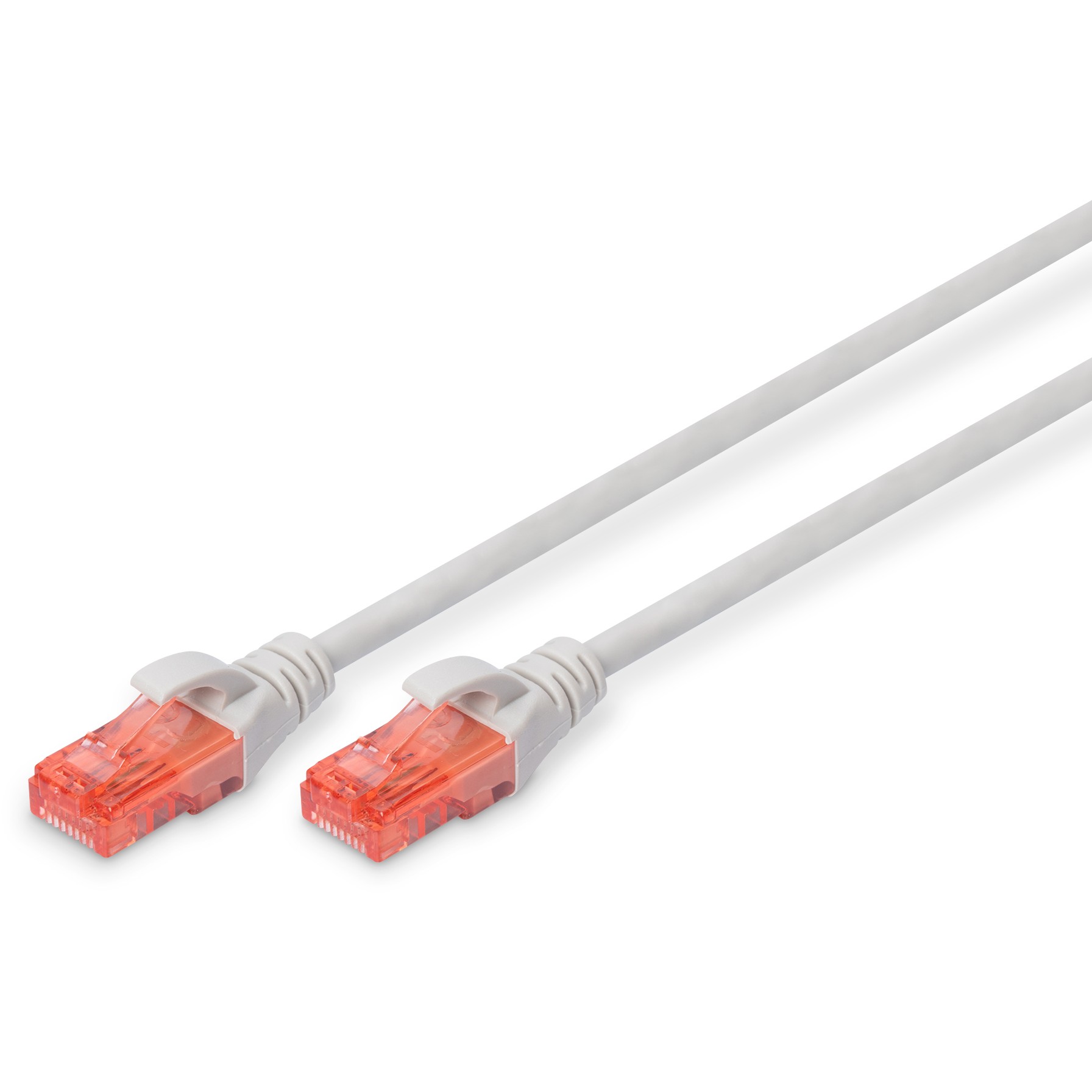DIGITUS Patchkabel Cat6 U/UTP 2xRJ45 10.0m grau Hebelschutz