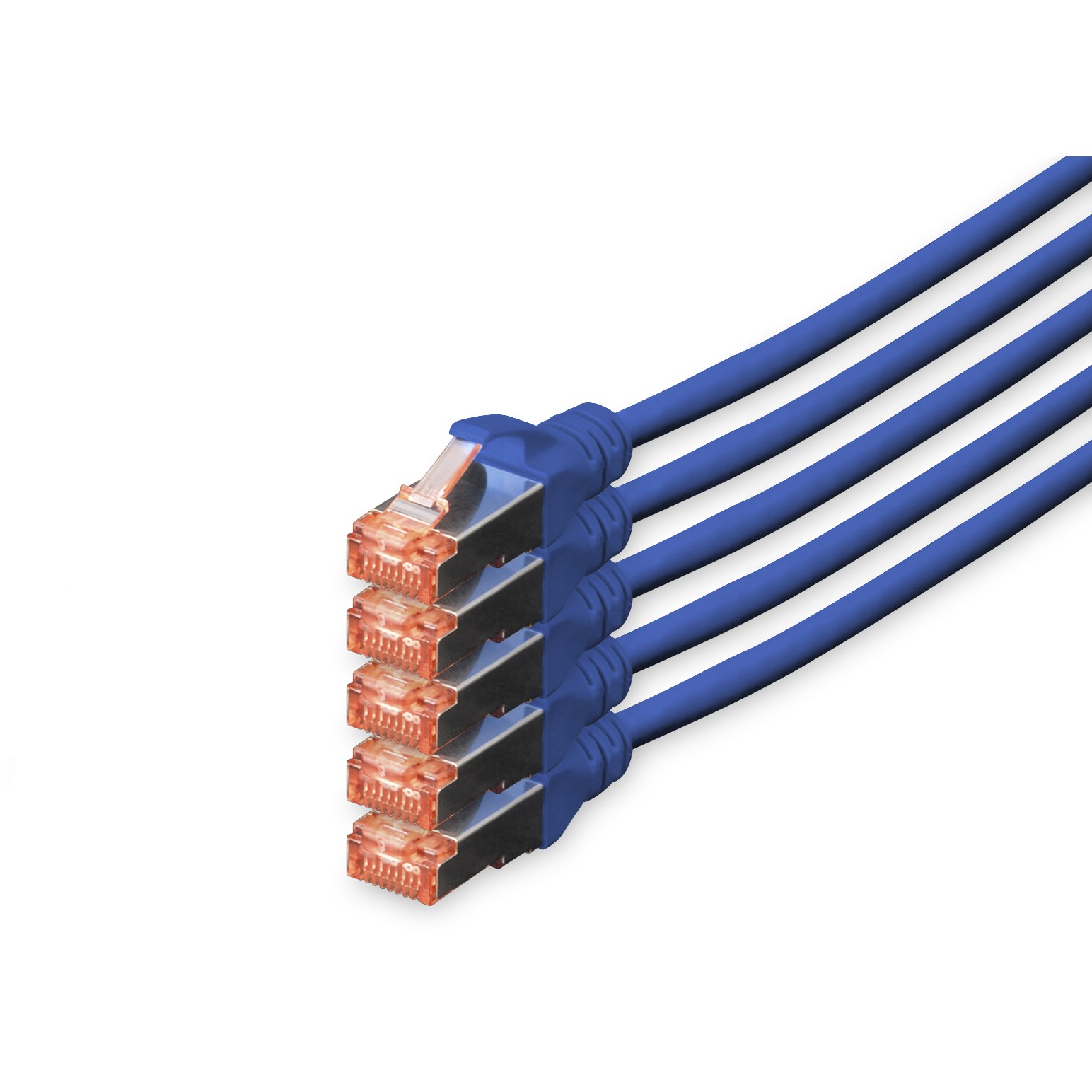 DIGITUS CAT 6 S/FTP Patchkabel. 5 Stück. 10m. blau