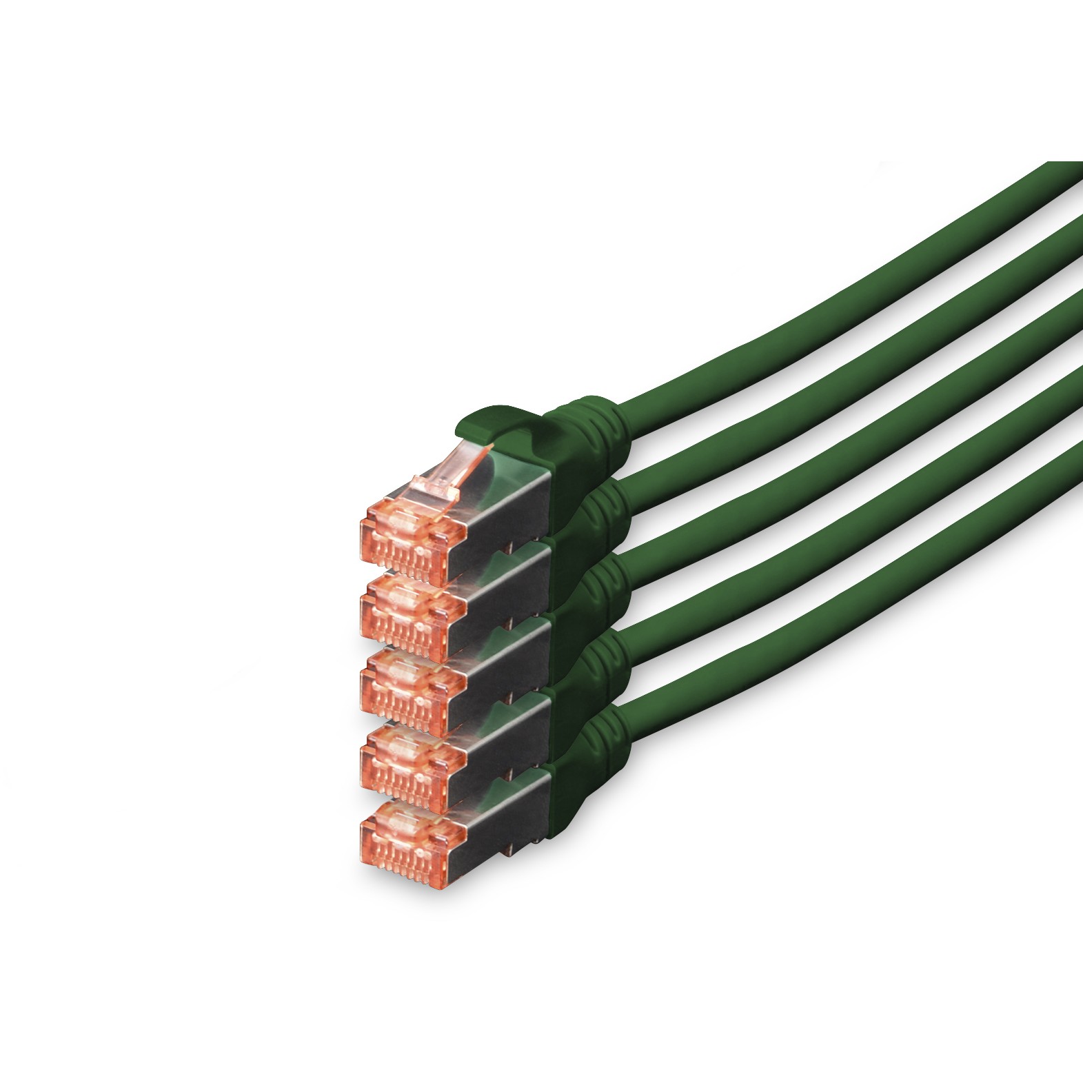 DIGITUS CAT 6 S/FTP Patchkabel. 5 Stück. 10m. grün