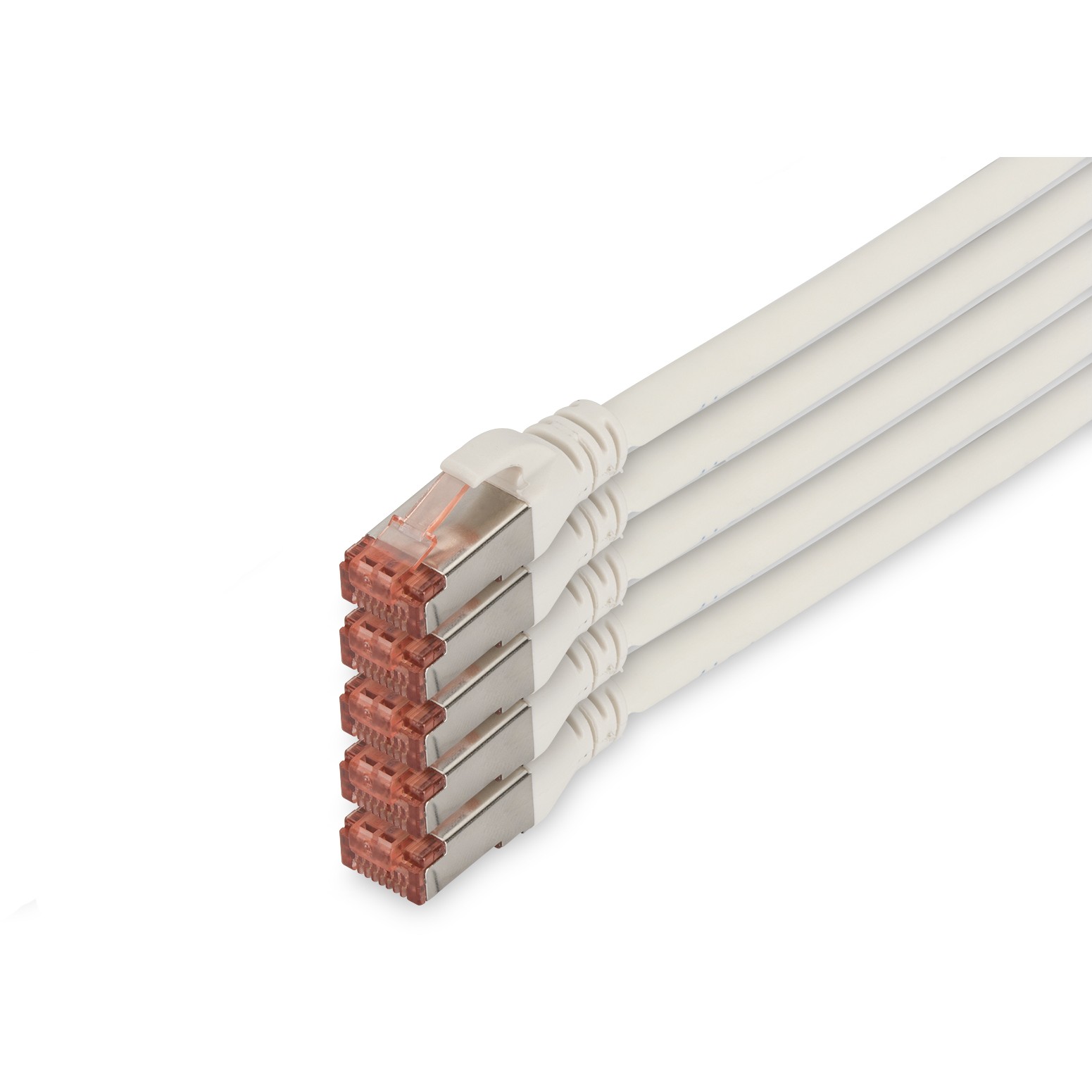 DIGITUS CAT 6 S/FTP Patchkabel. 5 Stück. 10m. weiß
