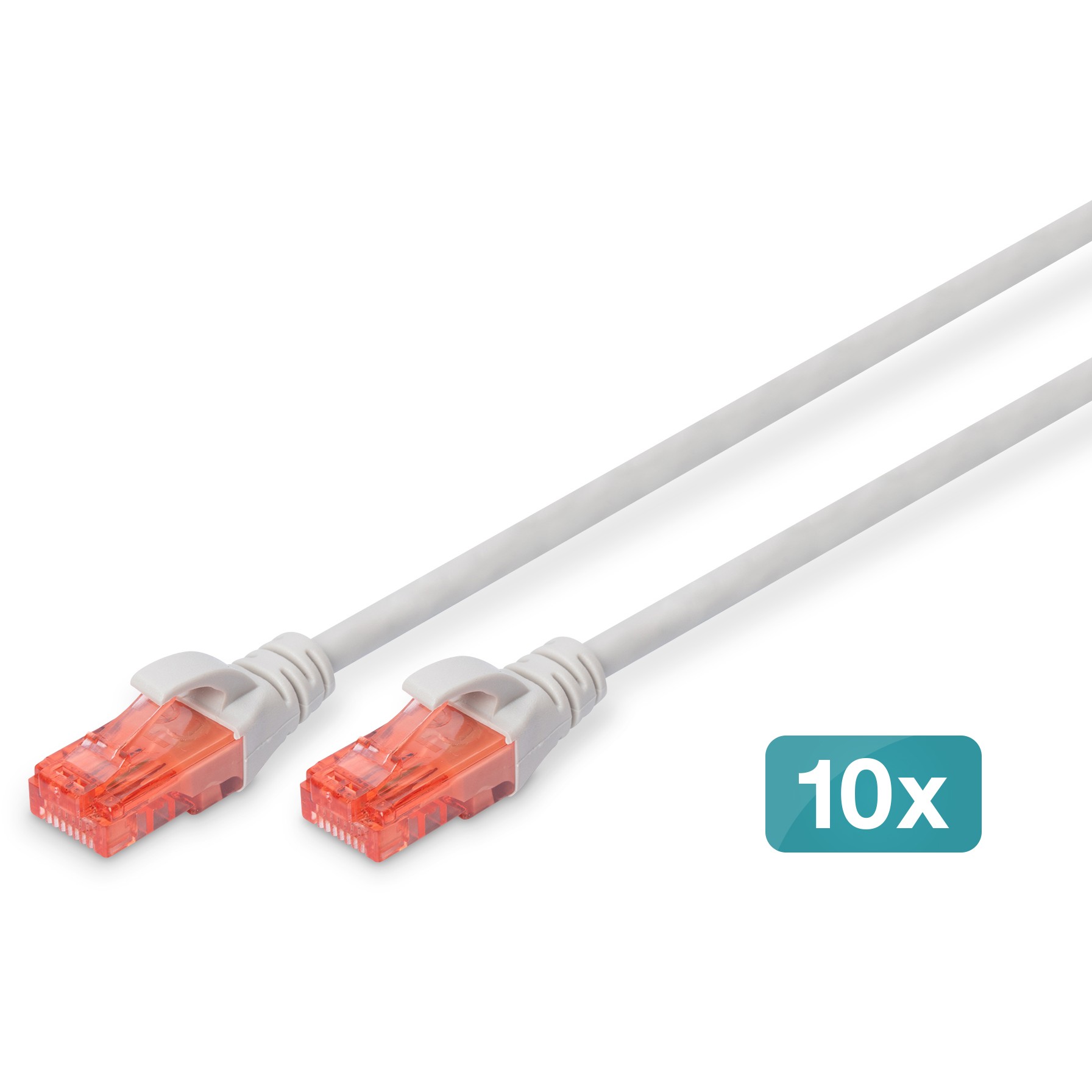 DIGITUS CAT 6 U/UTP Patchkabel - LSZH. 10 Stück. 0.5m. grau