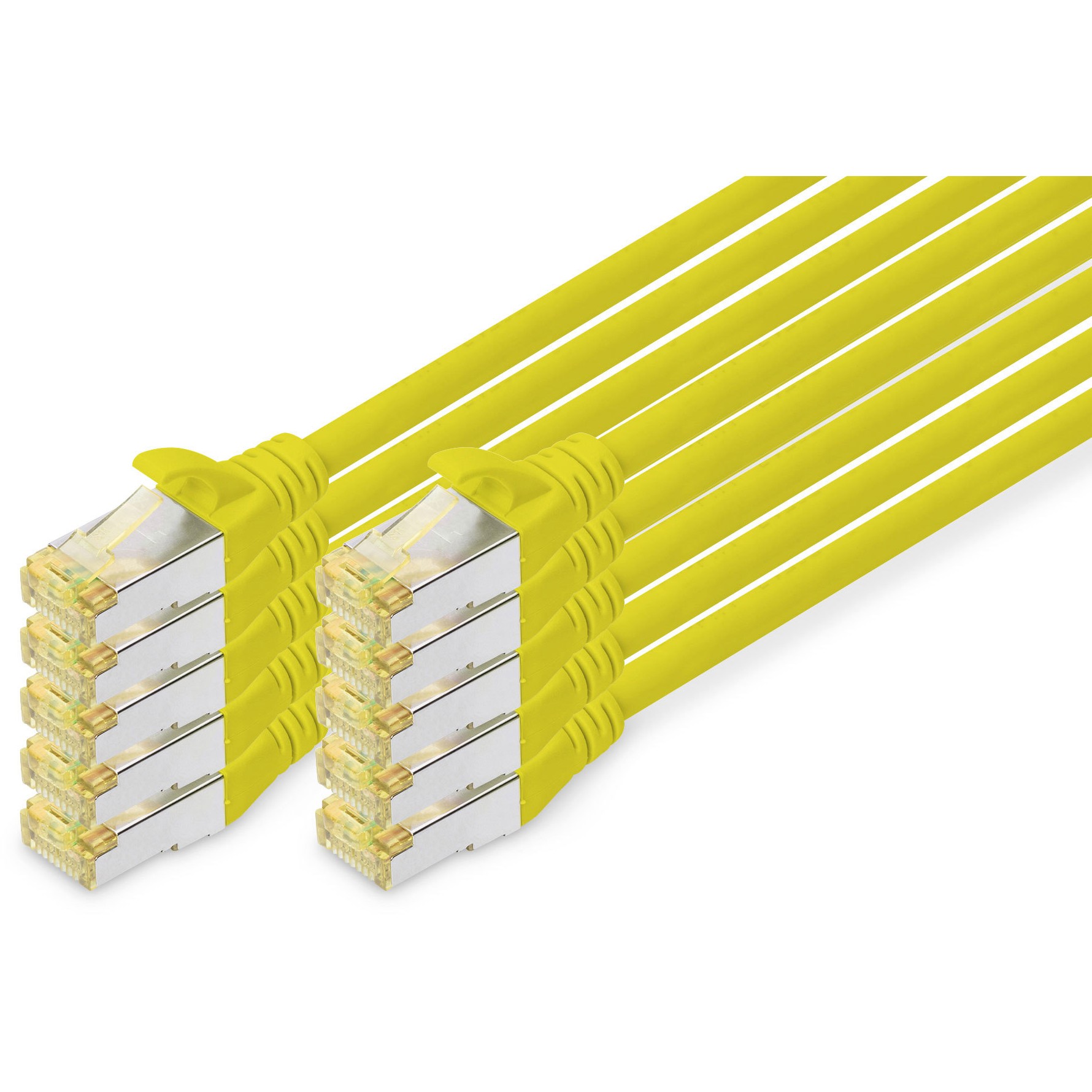 DIGITUS CAT 6A S/FTP Patchkabel. 10 Stück. 3m. gelb