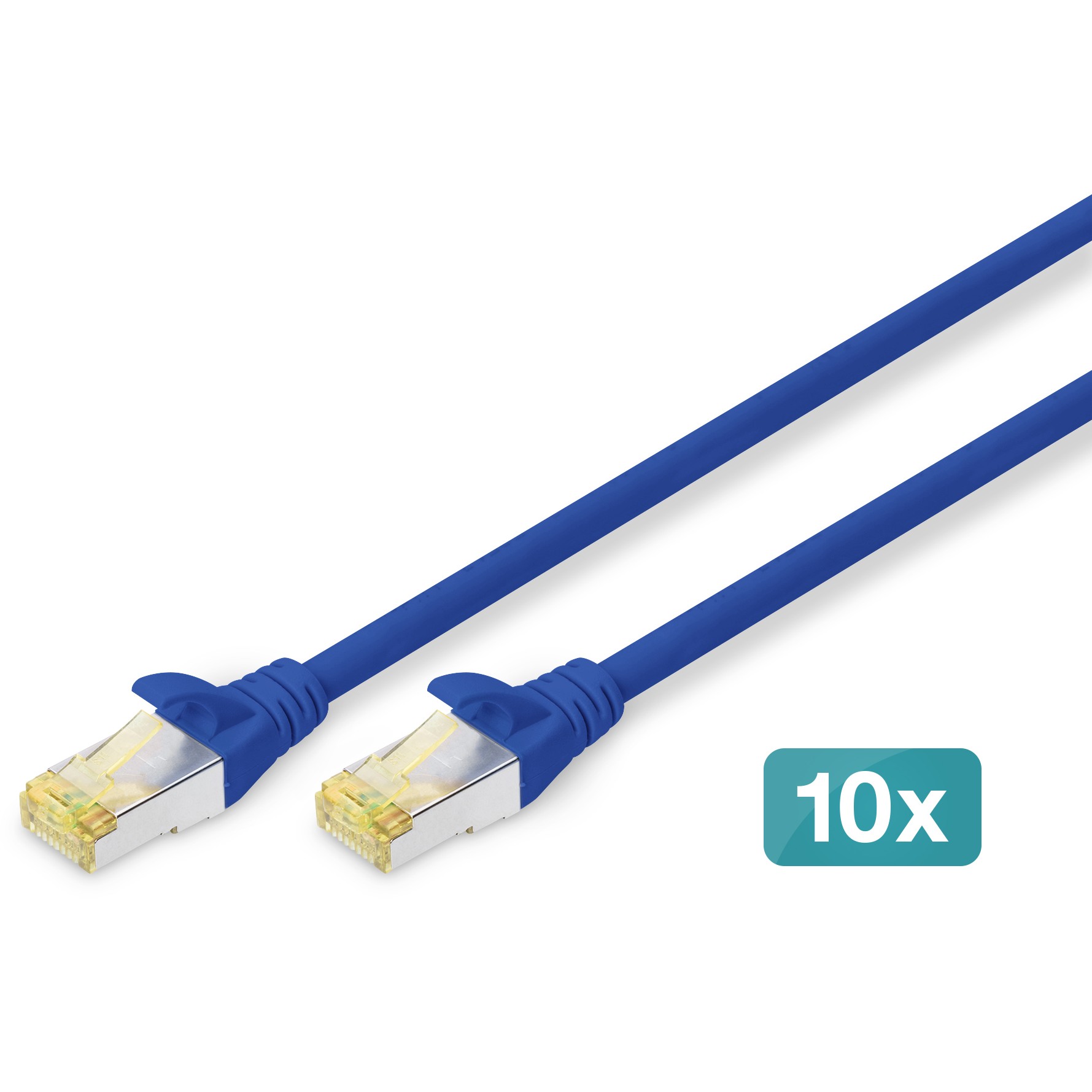 DIGITUS CAT 6A S/FTP Patchkabel. 10 Stück. 2m. blau