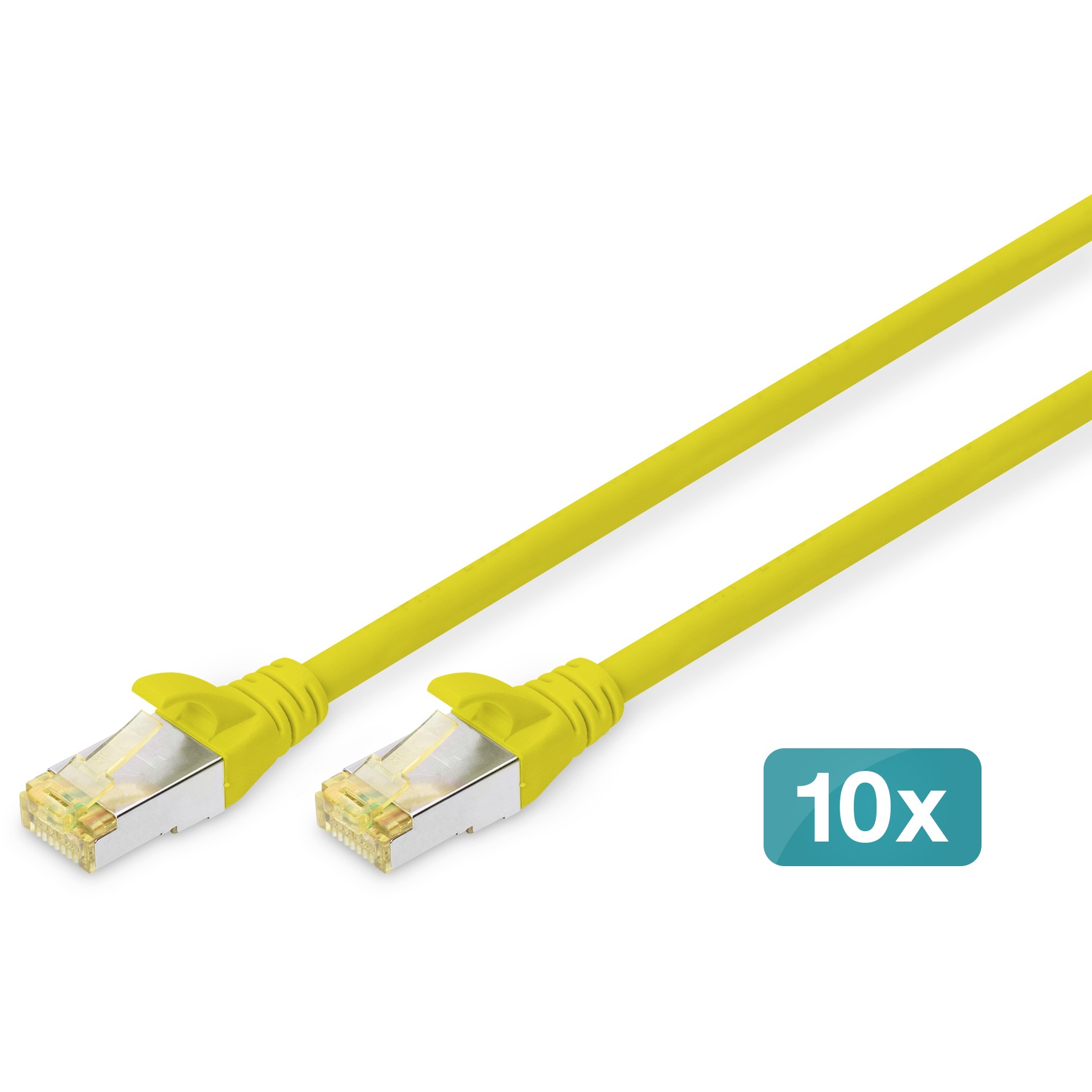 DIGITUS CAT 6A S/FTP Patchkabel. 10 Stück. 2m. gelb