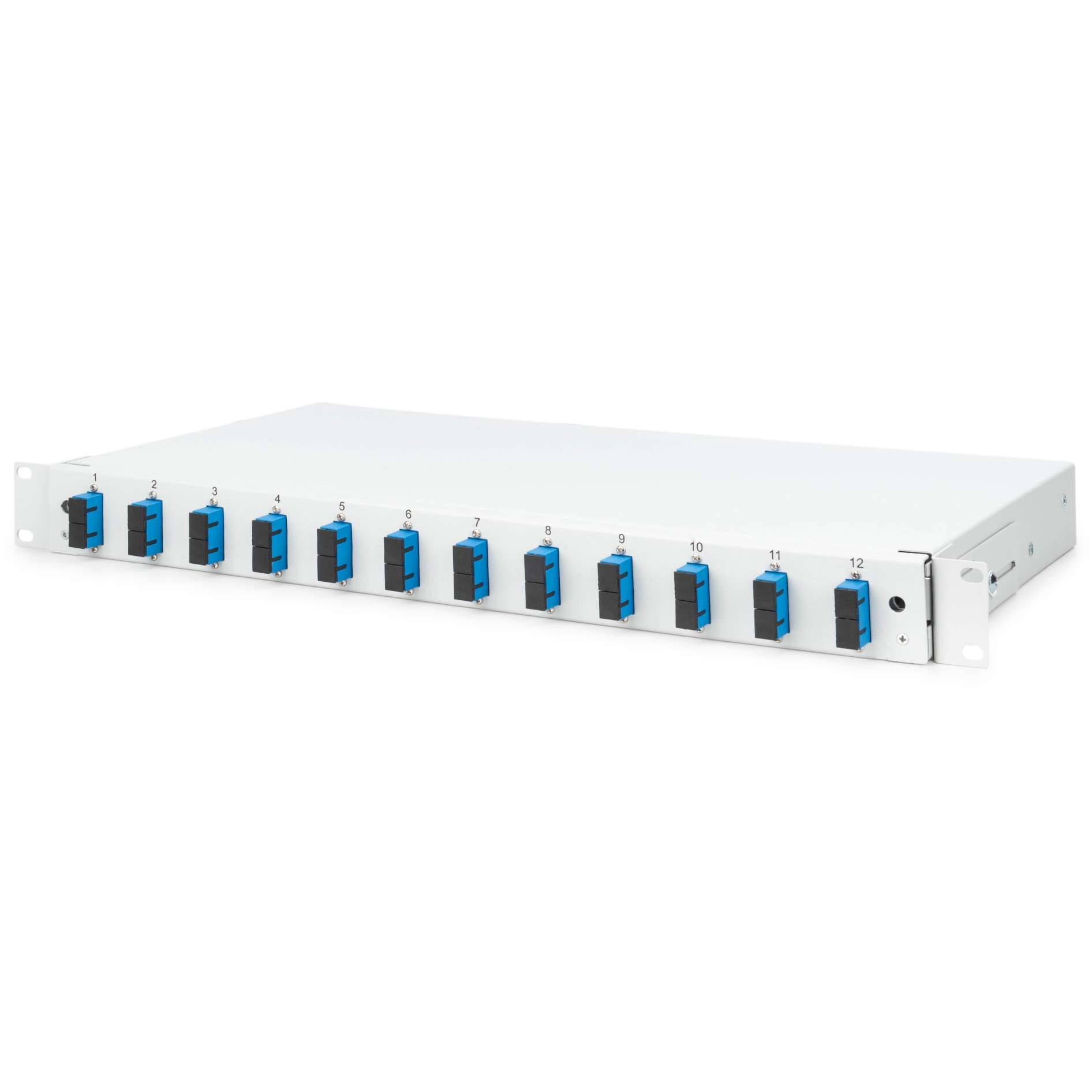 DIGITUS LWL Spleißbox 1HE bestückt 12x SC DX OS2 grau