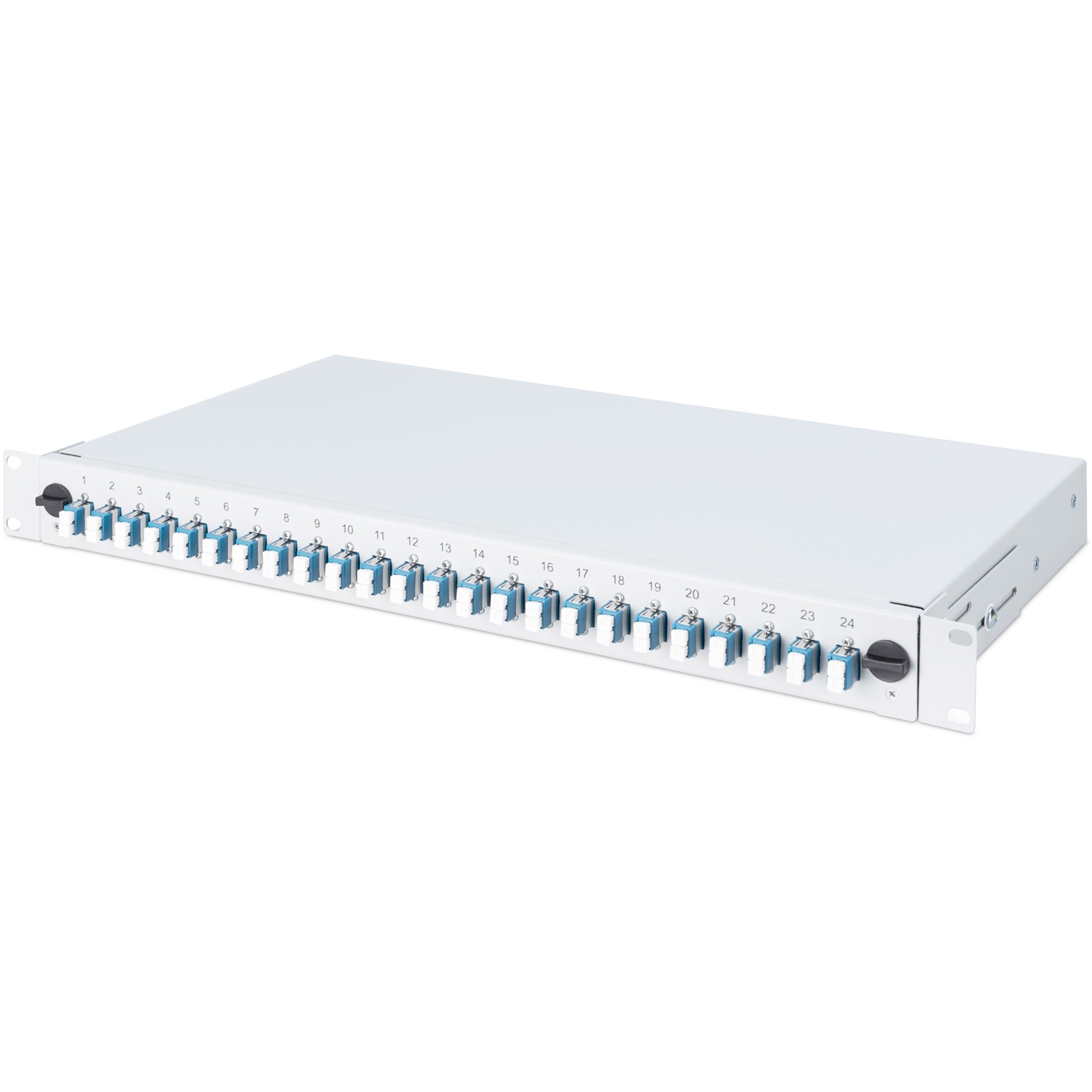DIGITUS LWL Spleißbox 1HE bestückt 24x LC DX OS2 grau