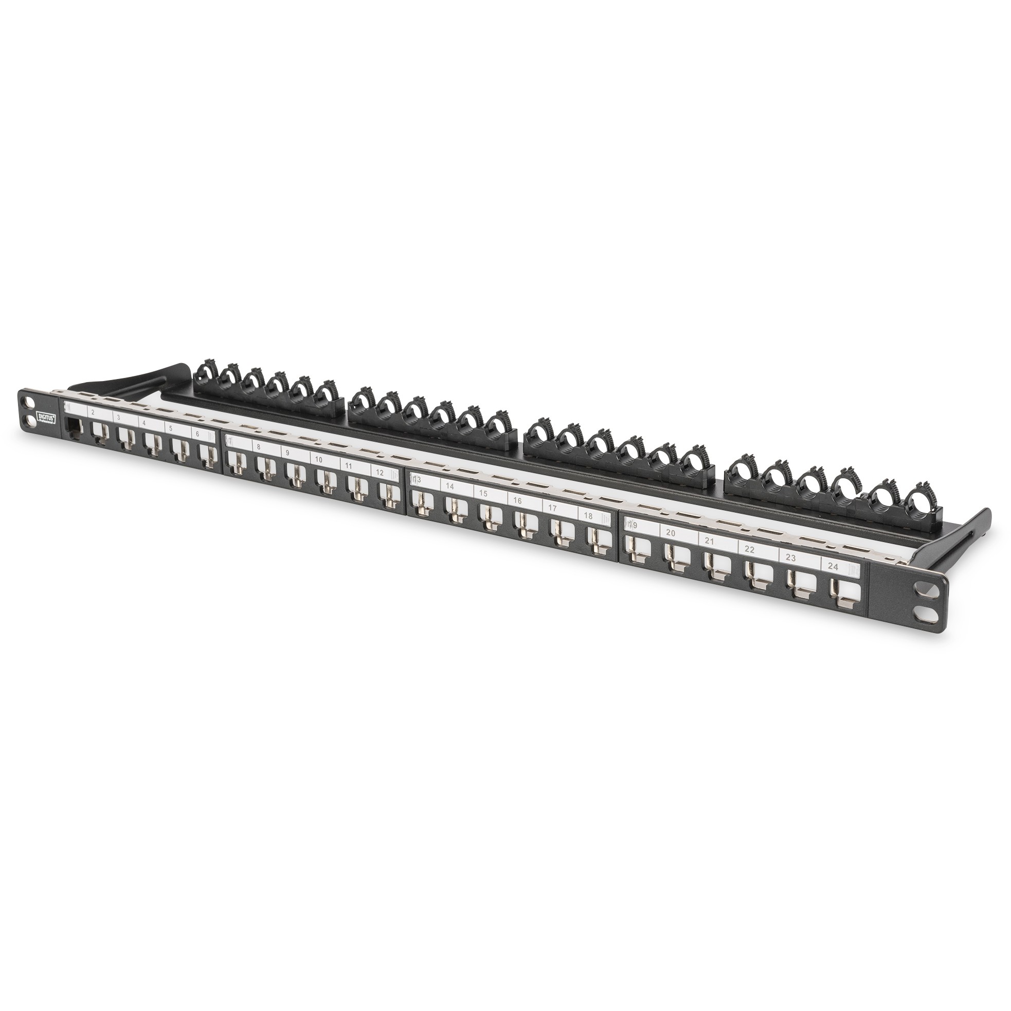 DIGITUS Patchpanel 0.5HE 24-Port Modular geschirmt schwarz