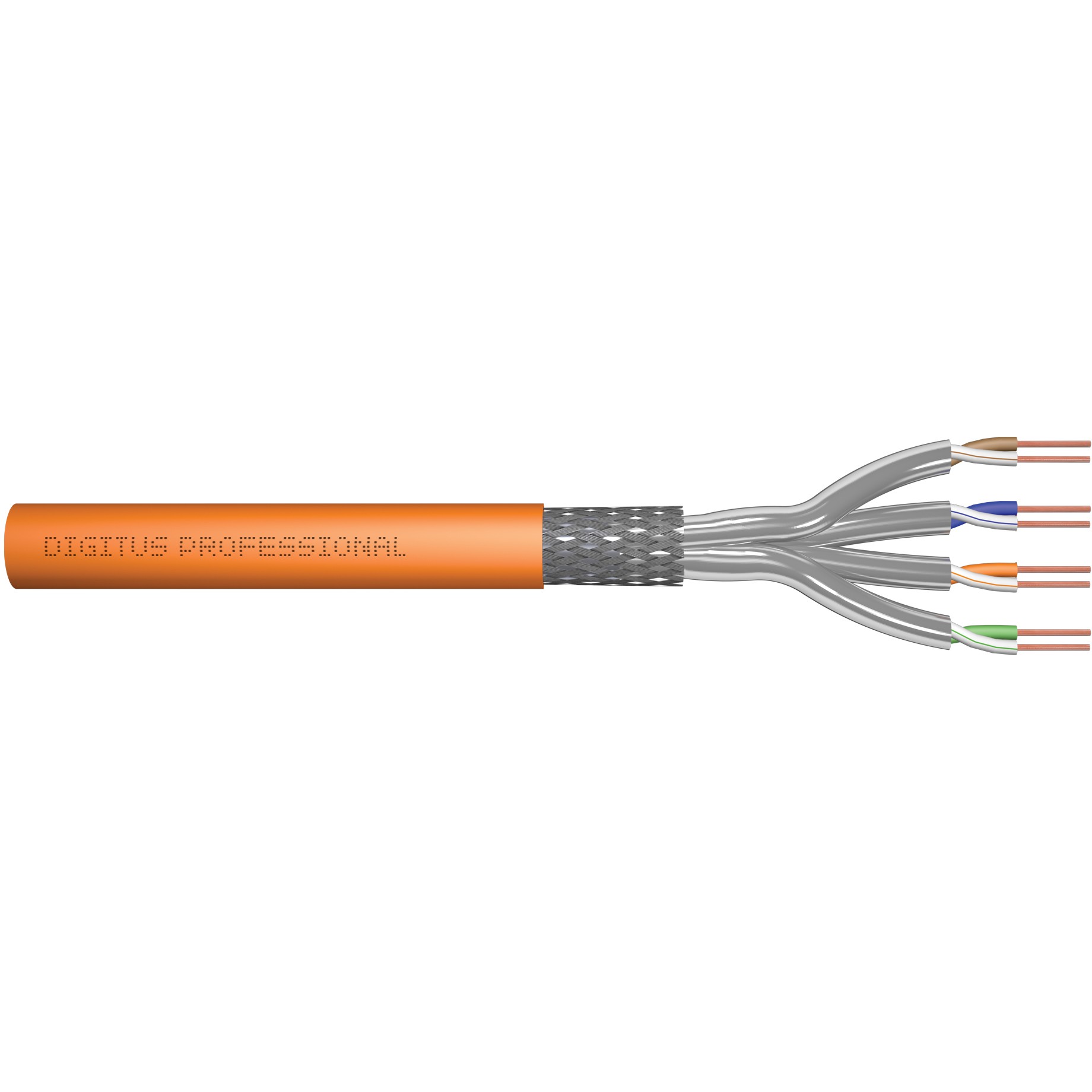 DIGITUS CAT.7 S/FTP Verlegekabel. simplex. 1000m. orange (Speditionsversand)