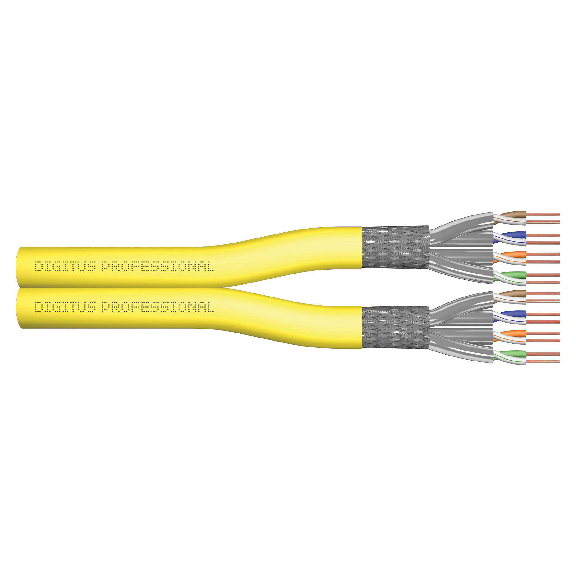 DIGITUS Verlegekabel Cat7a S/FTP duplex 500m gelb AWG22/1 (Speditionsversand)