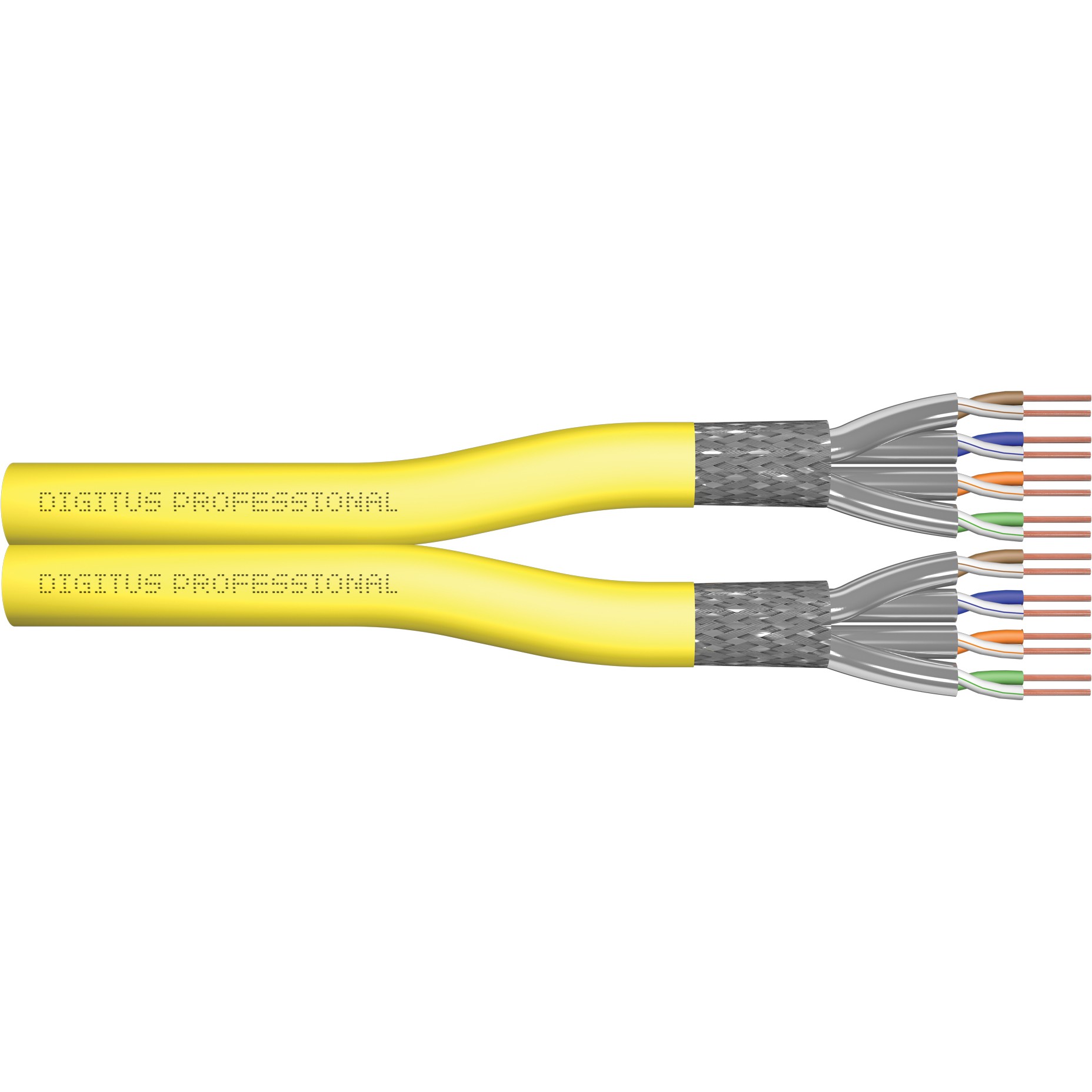 DIGITUS Verlegekabel Cat7a S/FTP dupl.B2ca 500m gelb AWG22/1 (Speditionsversand)