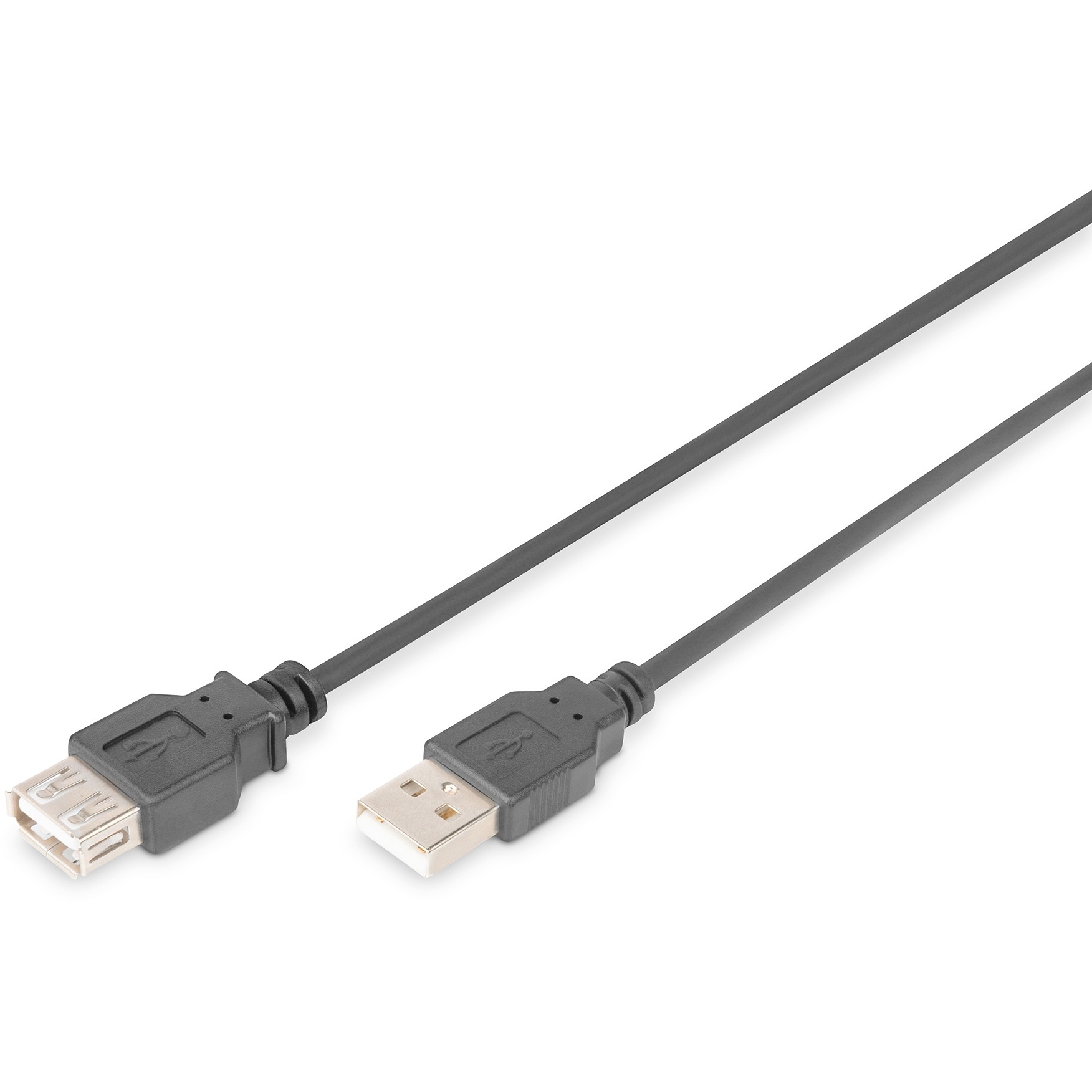 DIGITUS USB 2.0 Verlängerungskabel Typ A -A St/Bu 1.8m schw