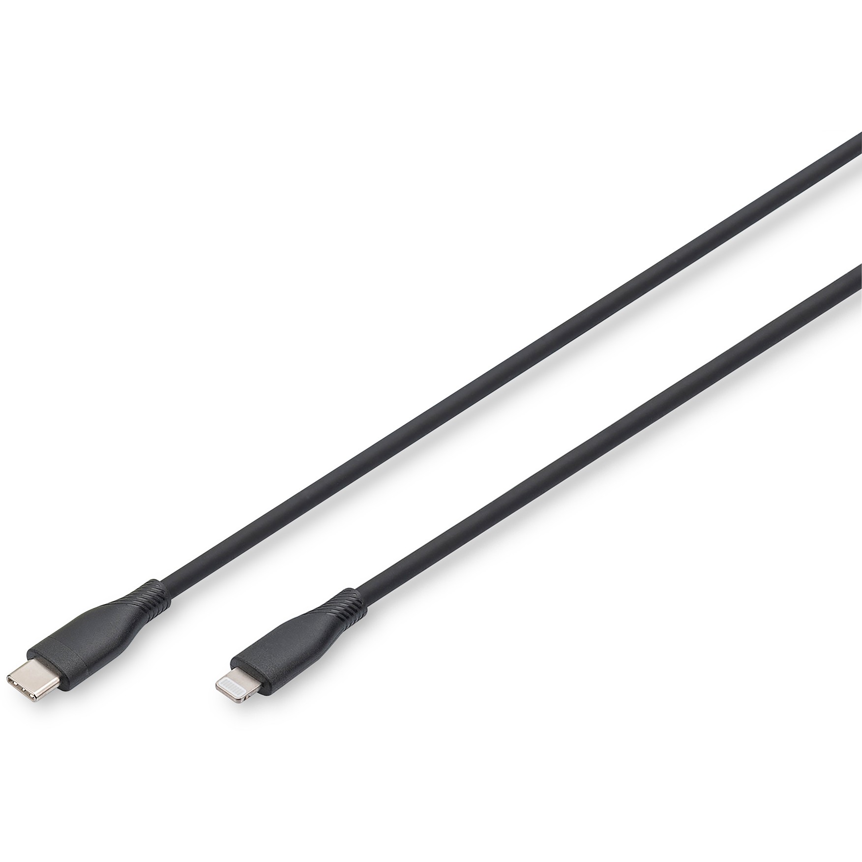 DIGITUS USB 2.0 Kabel Typ C-Lightning Silikon 0.5m MFI schwa