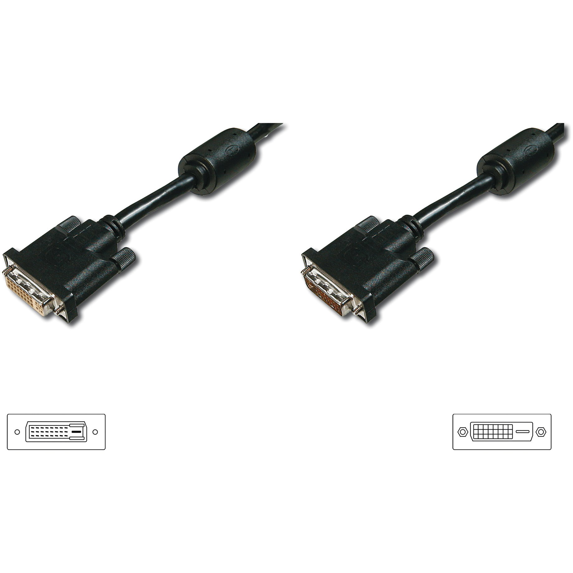 DIGITUS DVI Verlängerungskabel. 5m. schwarz