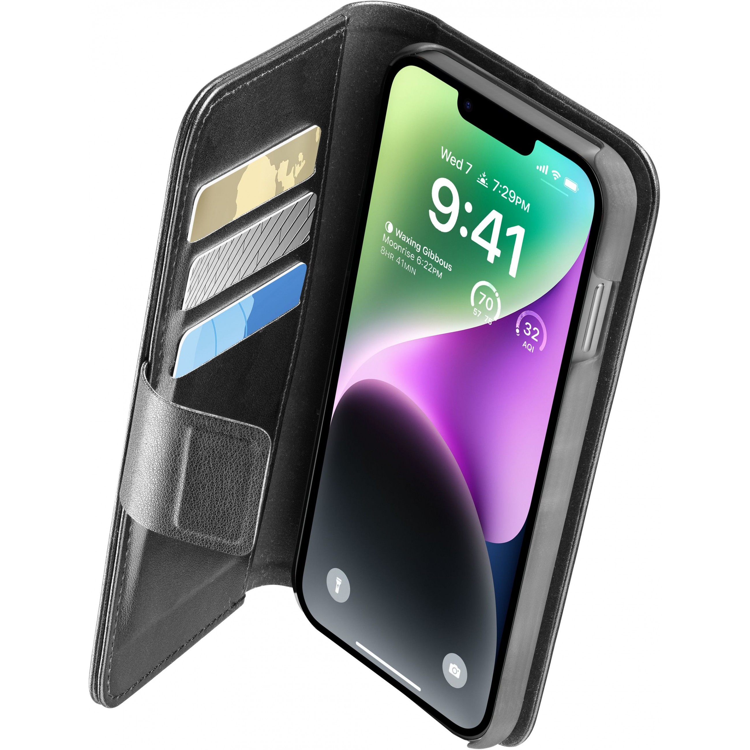 Cellularline Case BOOK AGENDA 2 f. iPhone 14 Plus. black