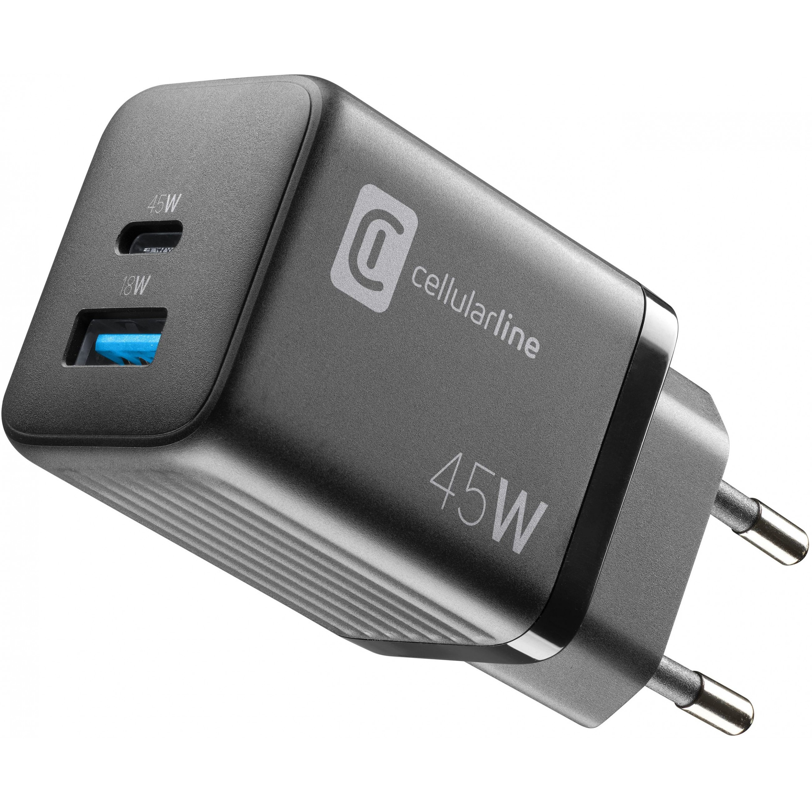 Cellularline Charger Multipower Micro 45W GaN 2 Ports Black