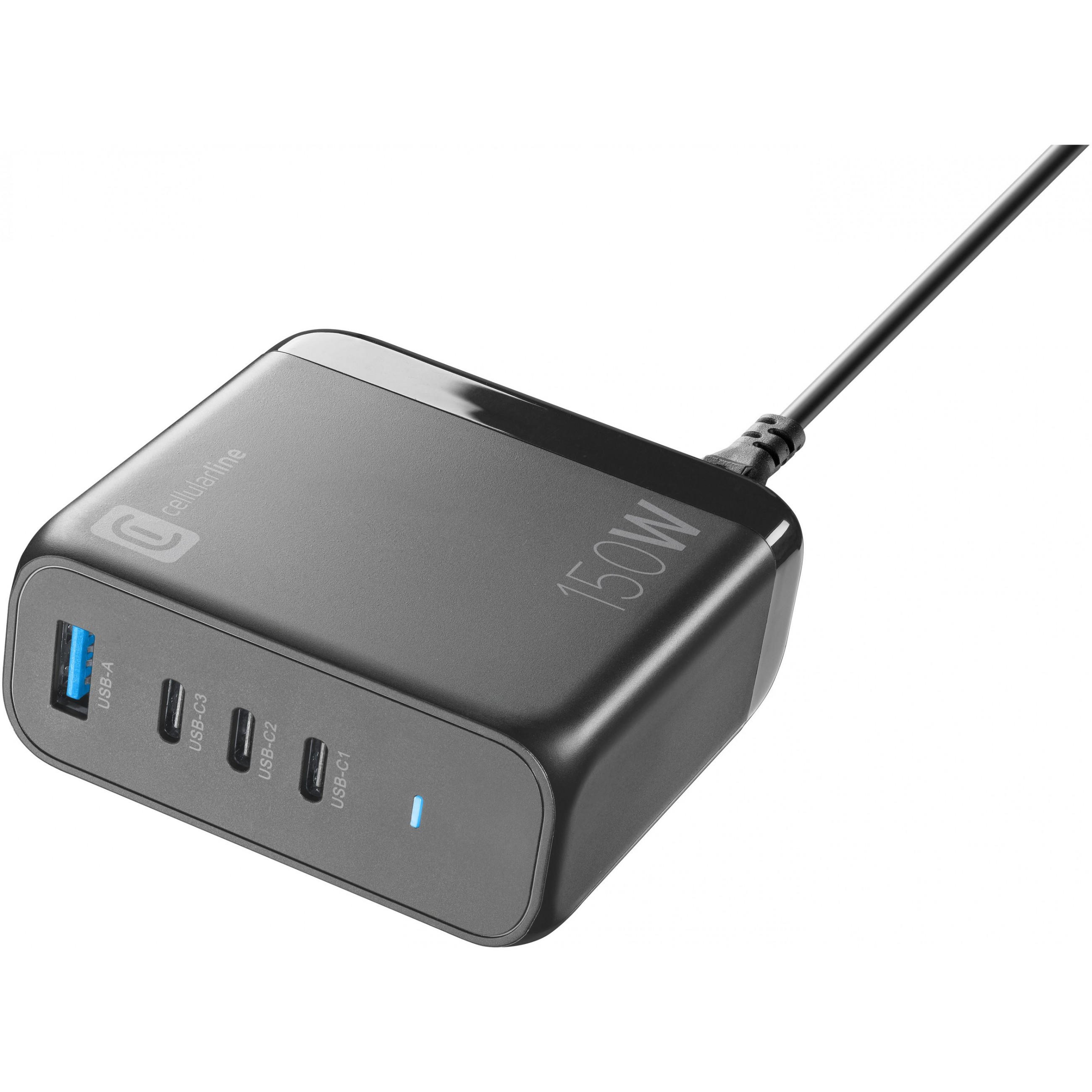 Cellularline Multipower Desk 150W Reiselader 4 Port GaN Black