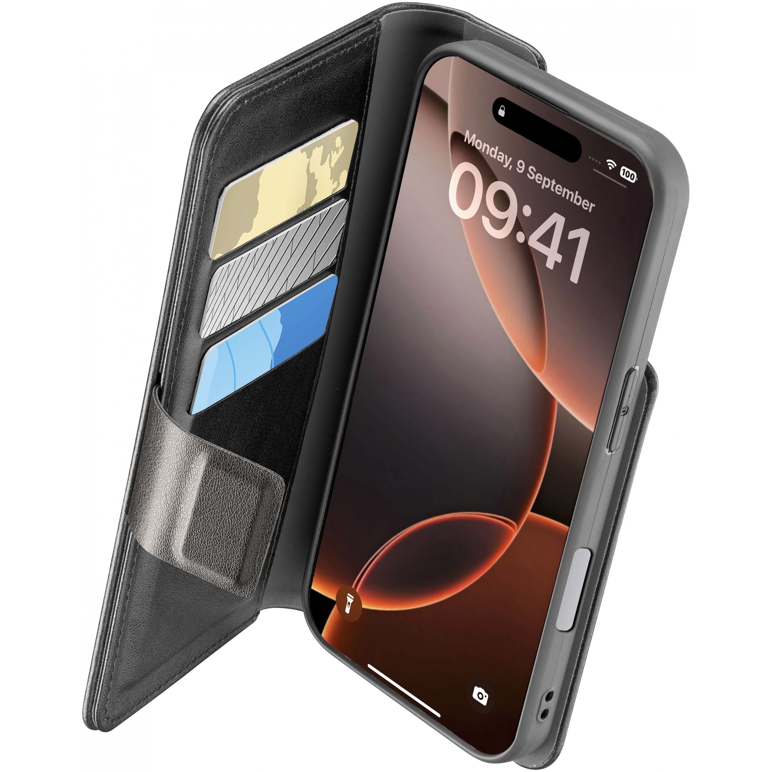 Cellularline Book Agenda 2 Case iPhone 16 Pro Black