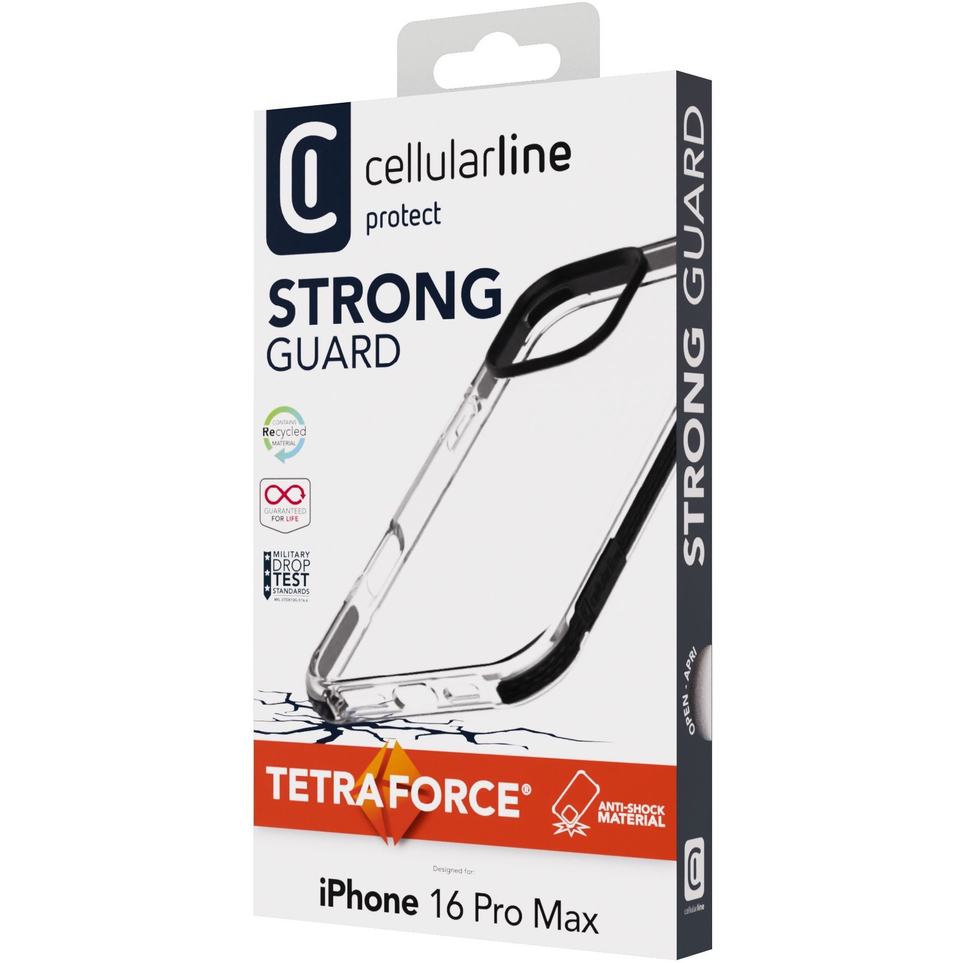 Cellularline Strong Guard Case iPhone 16 Pro Max Clear