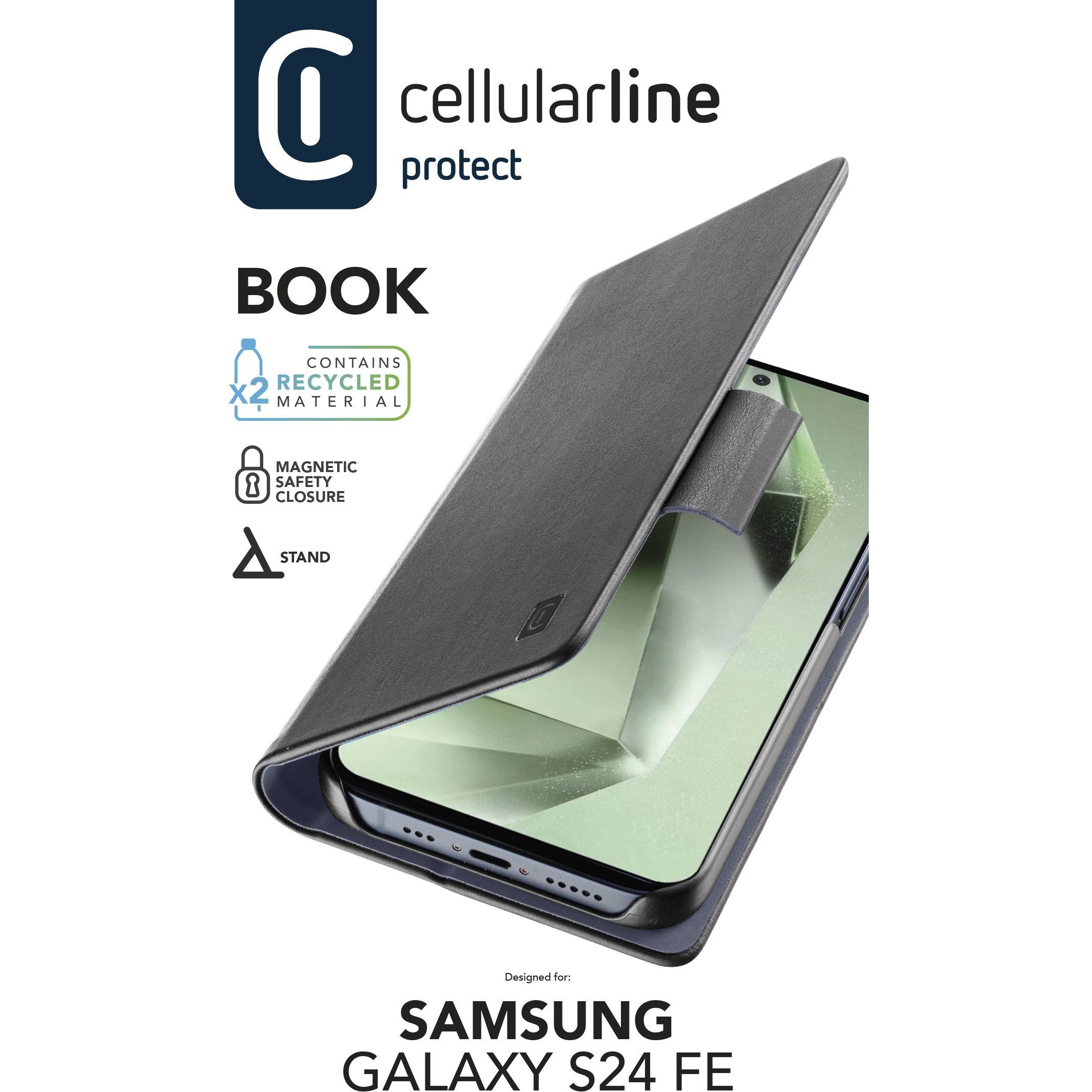 Cellularline Book Case fr Samsung S24 FE Black