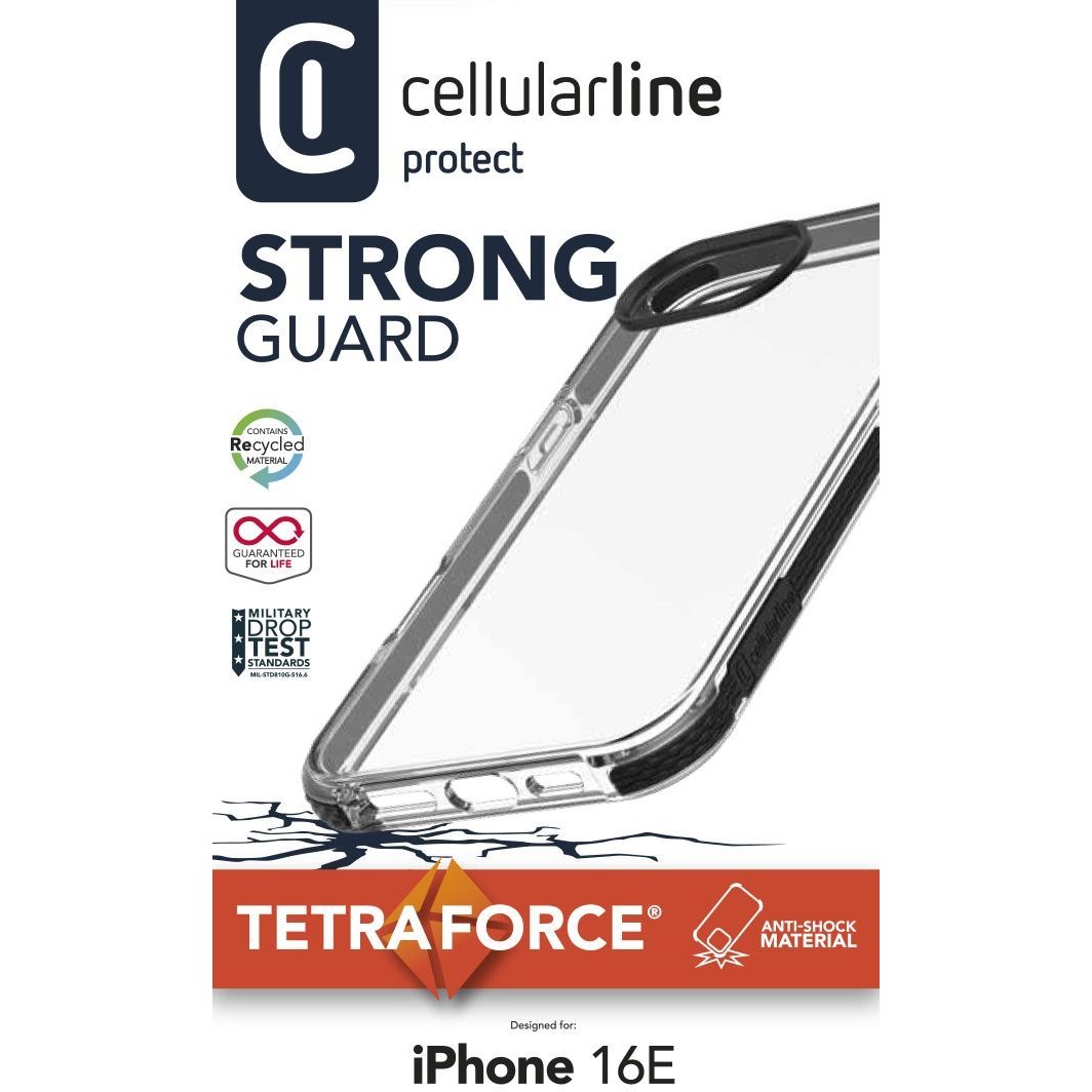 Cellularline Strong Guard Case fr Apple iPhone 16e Clear