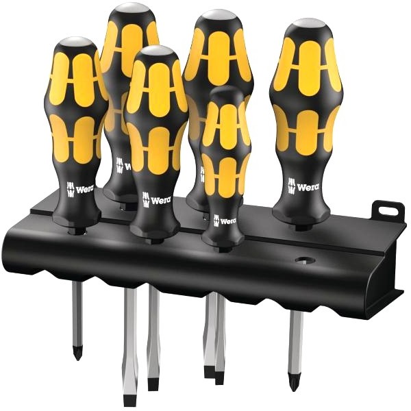 Wera Schraubendrehersatz. Schraubmeißel + Rack 6-tlg 932/6