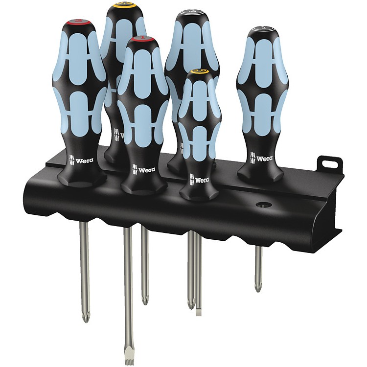 Wera 3334/3350/3355/6 Schraubendrehersatz. Edelstahl + Rack