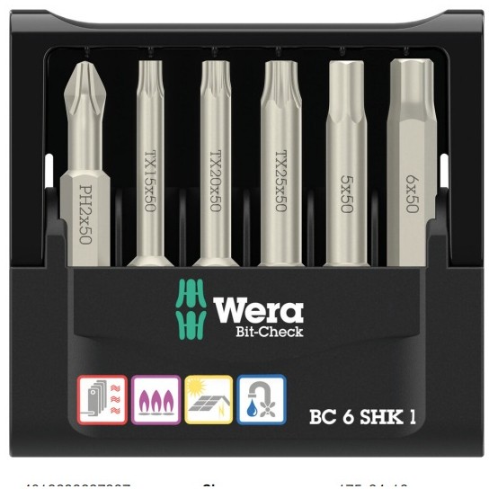 Wera Bit-Check 6 SHK 1 SB